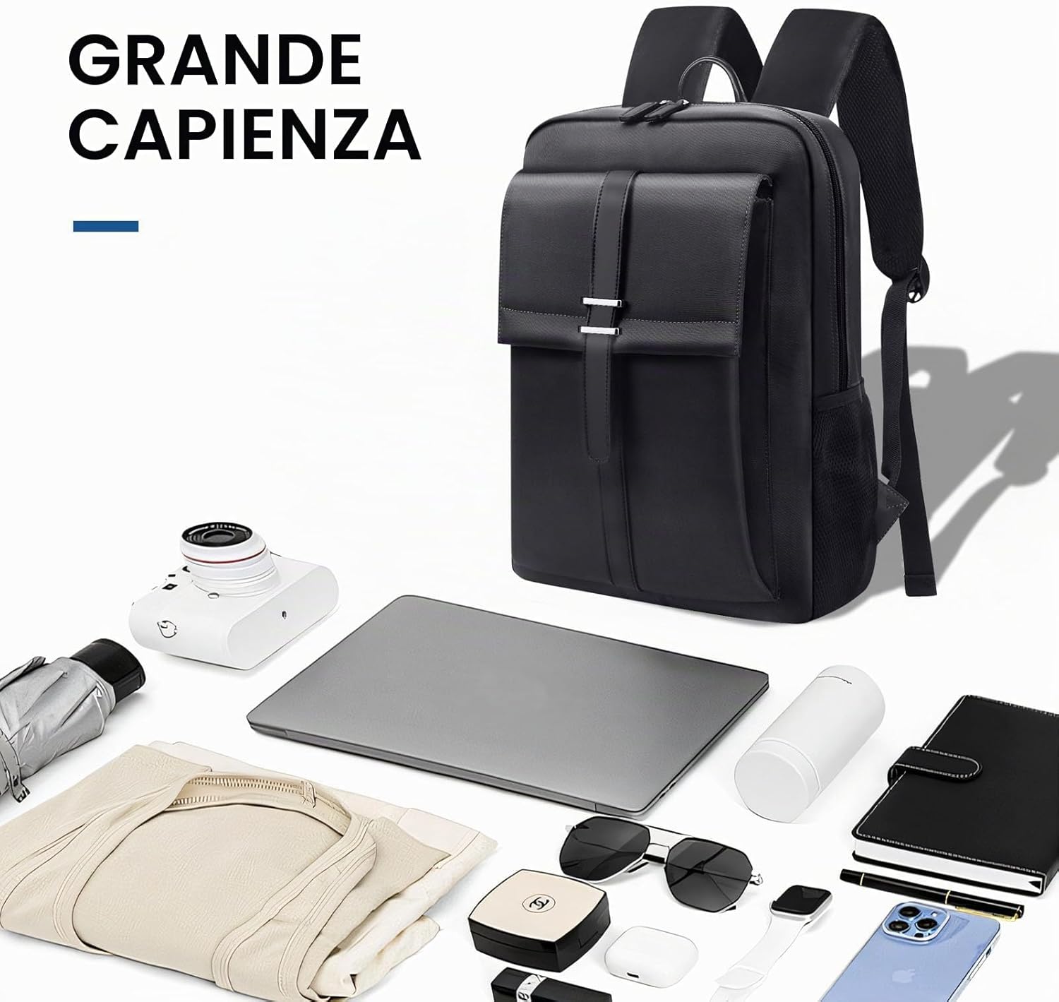 Detalle de Zaino Dobaly Uomo Antifurto con porta PC fino a 15,6" e multi-scomparti, zaino da lavoro e viaggio