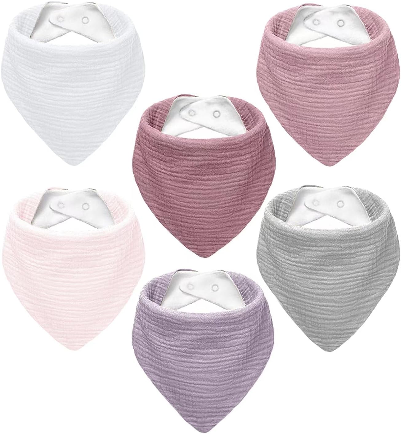 Thumbnail 6 de NISXABEBE Muslin Baby Bibs 6 Pack – Cotton dribble bandana bibs with adjustable snaps