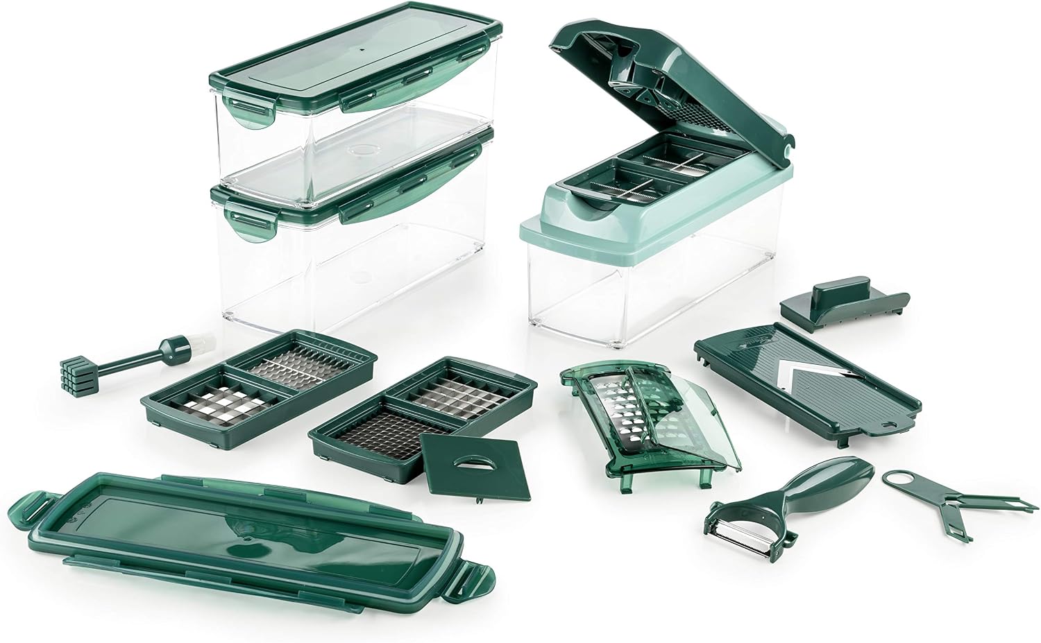 Detalle de Genius Nicer Dicer Plus – zestaw do krojenia, 18 części, stalowe ostrza