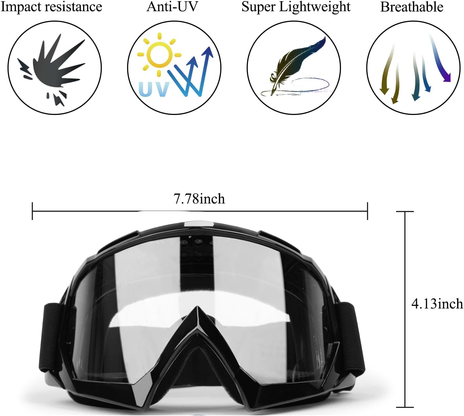 Thumbnail 2 de ATV Dirt Bike 2-Pack Motocross Goggles (UV400, Anti-Scratch, Anti-Fog, Dustproof) for Men & Women