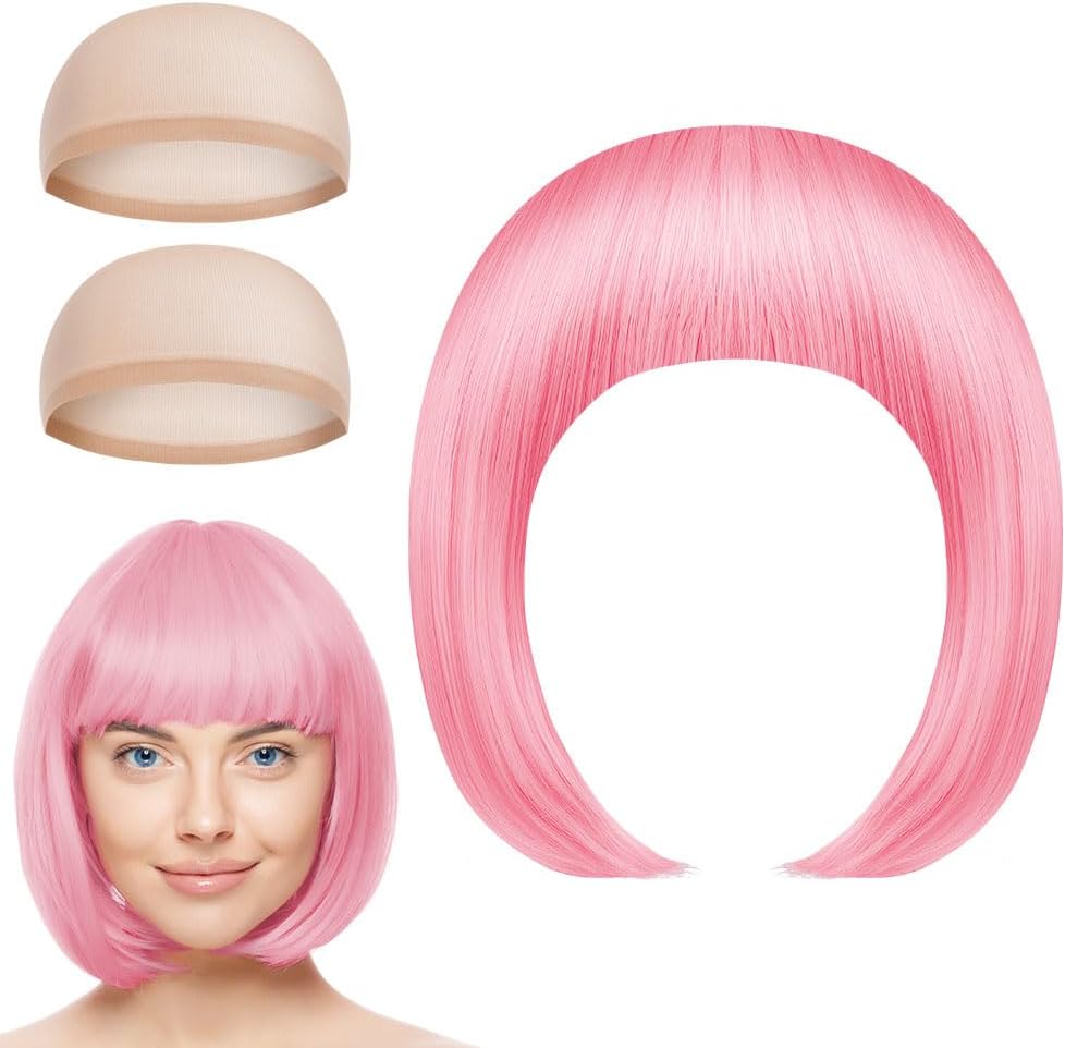 Thumbnail 6 de Aomig Pink/B Short Bob Wig for Women – 3 PCS Set (Synthetic, Heat-Resistant)