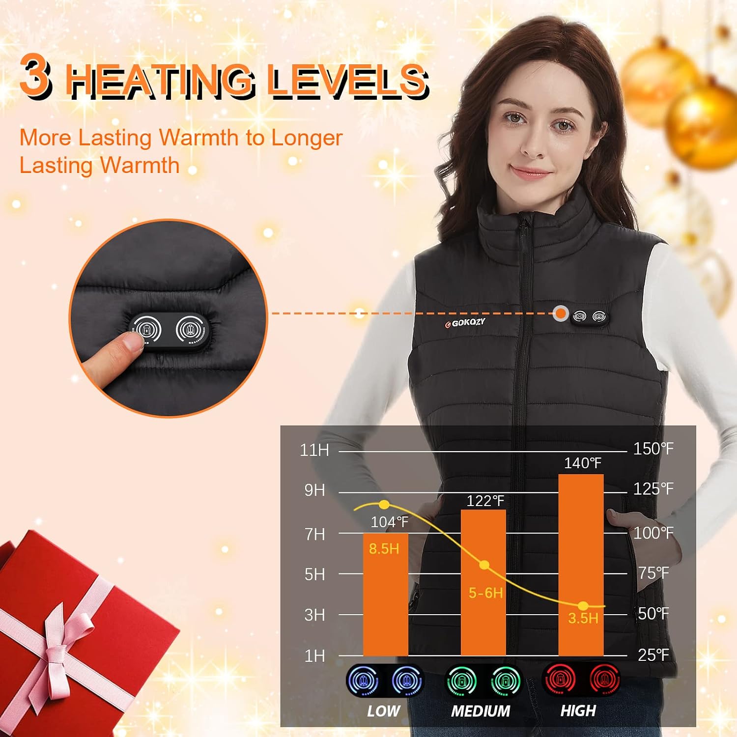 Thumbnail 4 de Gokozy Women's Heated Vest 3-zone heated vest