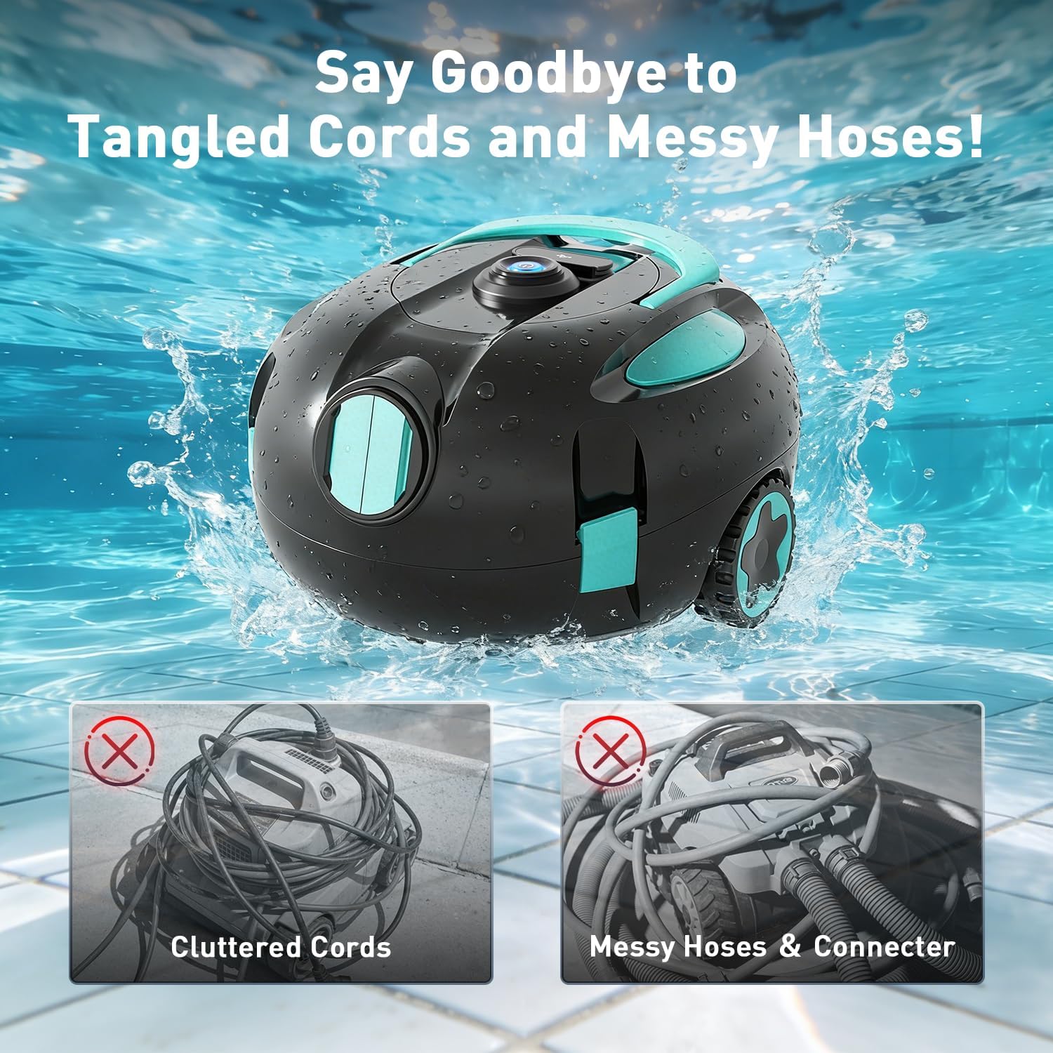 Thumbnail 5 de KKI Cordless Robotic Pool Cleaner with Dual Suction — Up to 1100 sq ft