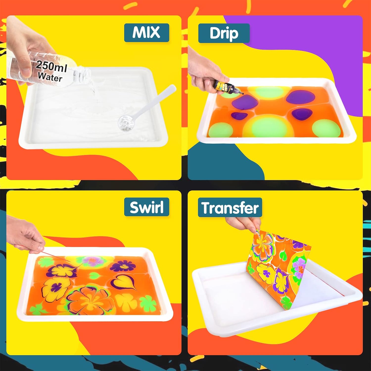Detalle 2 de Coodoo Water Marbling Paint kit for kids 6+ 🎨