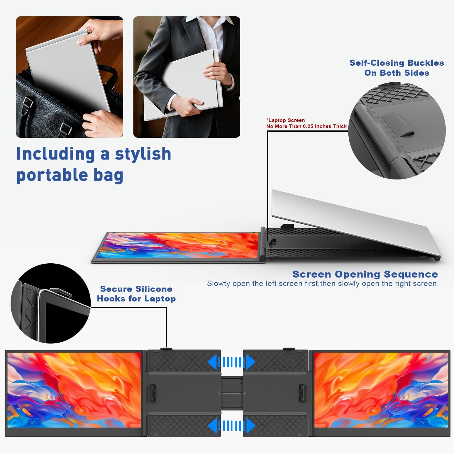 Thumbnail 5 de Teamgee 14" Laptop Bildschirm Extender für 13,3–17,3" Notebooks (IPS, FHD 1080p, 0,9 kg)