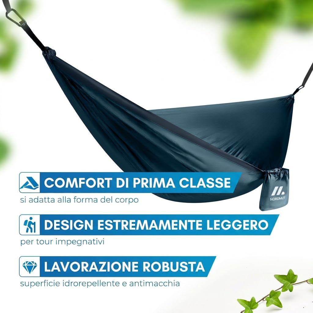 Thumbnail 6 de NORDMUT Amaca Ultralight Outdoor con Set di Fissaggio: leggera, robusta e pronta all’uso