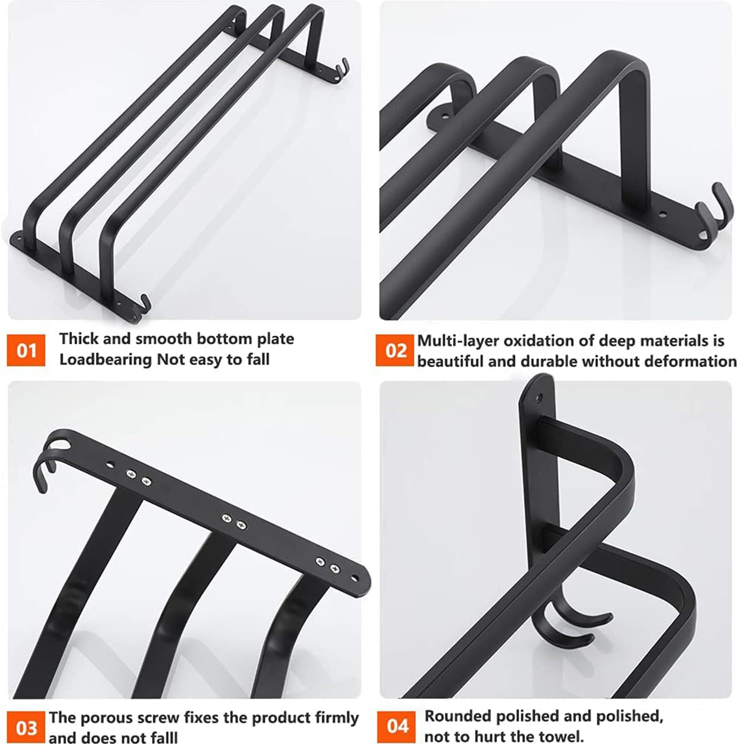 Thumbnail 3 de Porte-serviettes Ruhetfam 60 cm sans perçage – utilisable murale ou sur pied