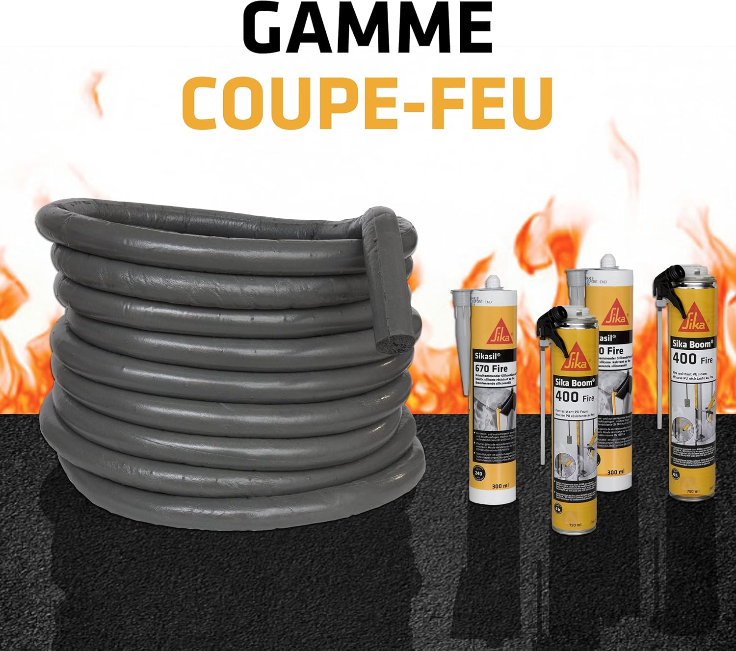 Thumbnail 5 de Sika Sikasil 670 Fire Gris – Mastic silicone résistant au feu jusqu’à 4 h, 300 ml