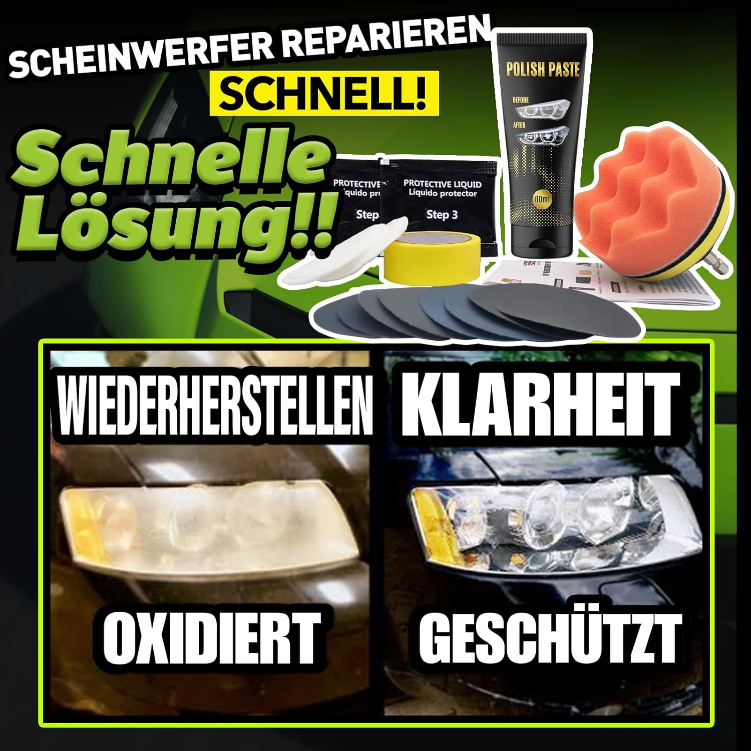 Detalle 2 de Scheinwerfer Aufbereitung Set XPERTCHEMY für Trübung