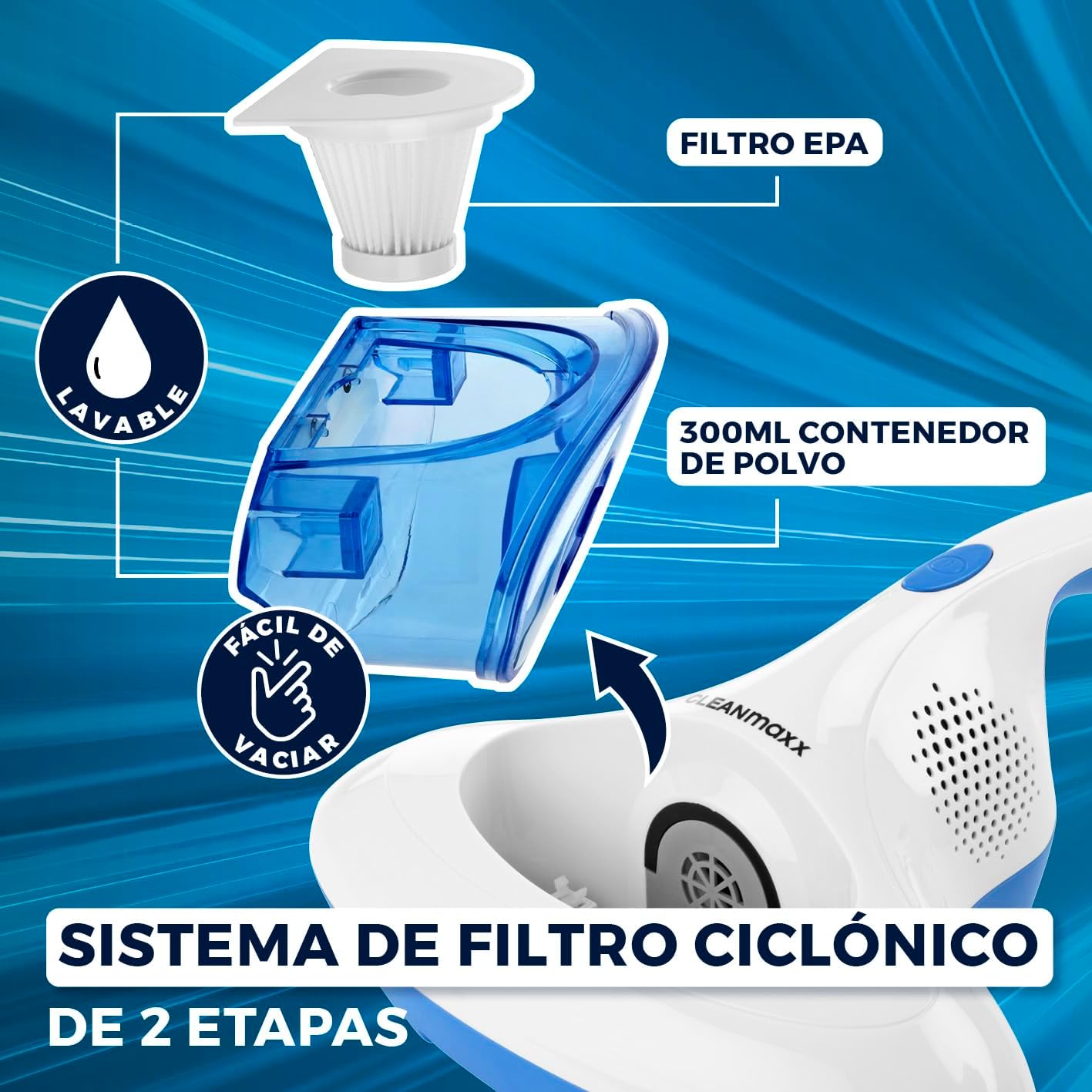 Thumbnail 5 de CLEANmaxx Aspirador de ácaros UV-C con EPA y luz desinfectante