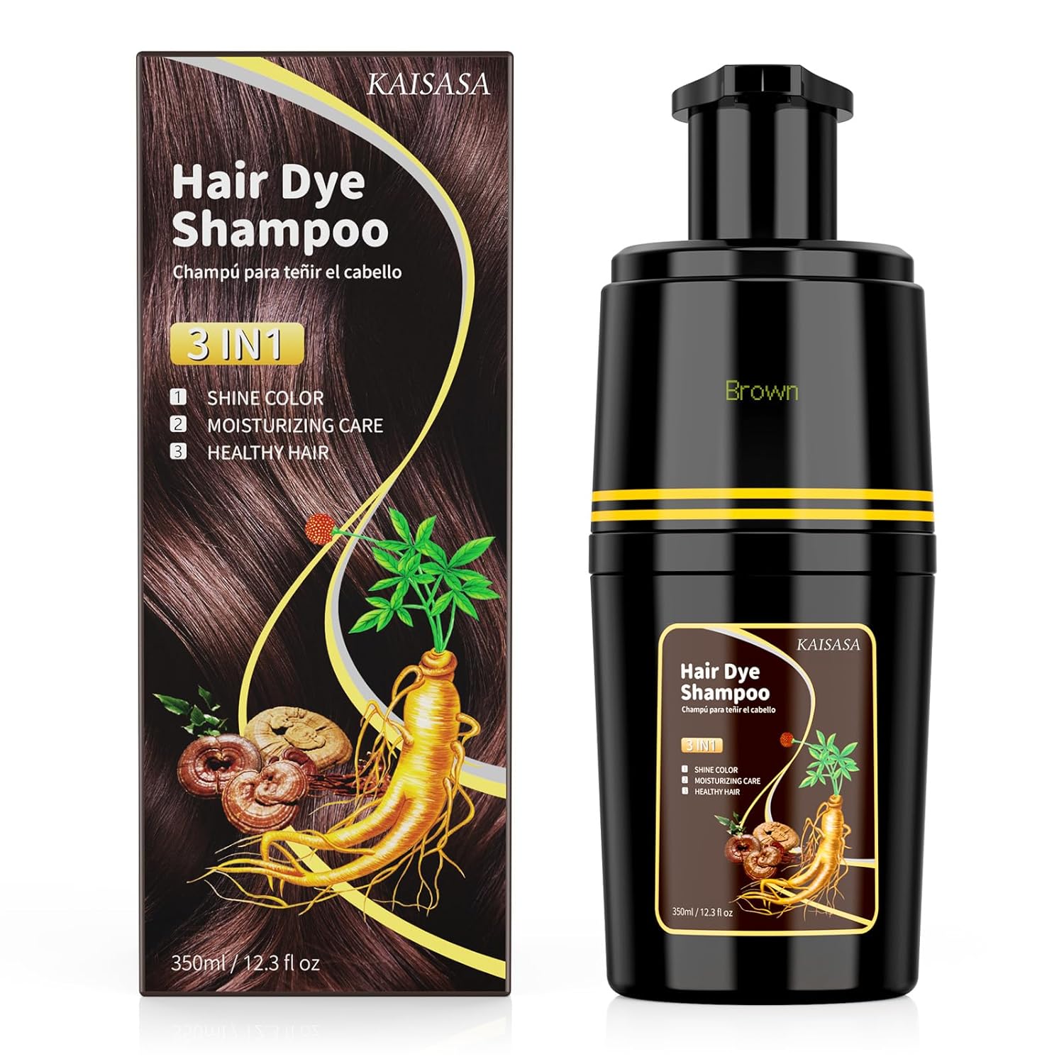 Thumbnail 6 de KAISASA Black Hair Dye Shampoo 3 in 1: Grey Coverage, Cleanse & Condition in One