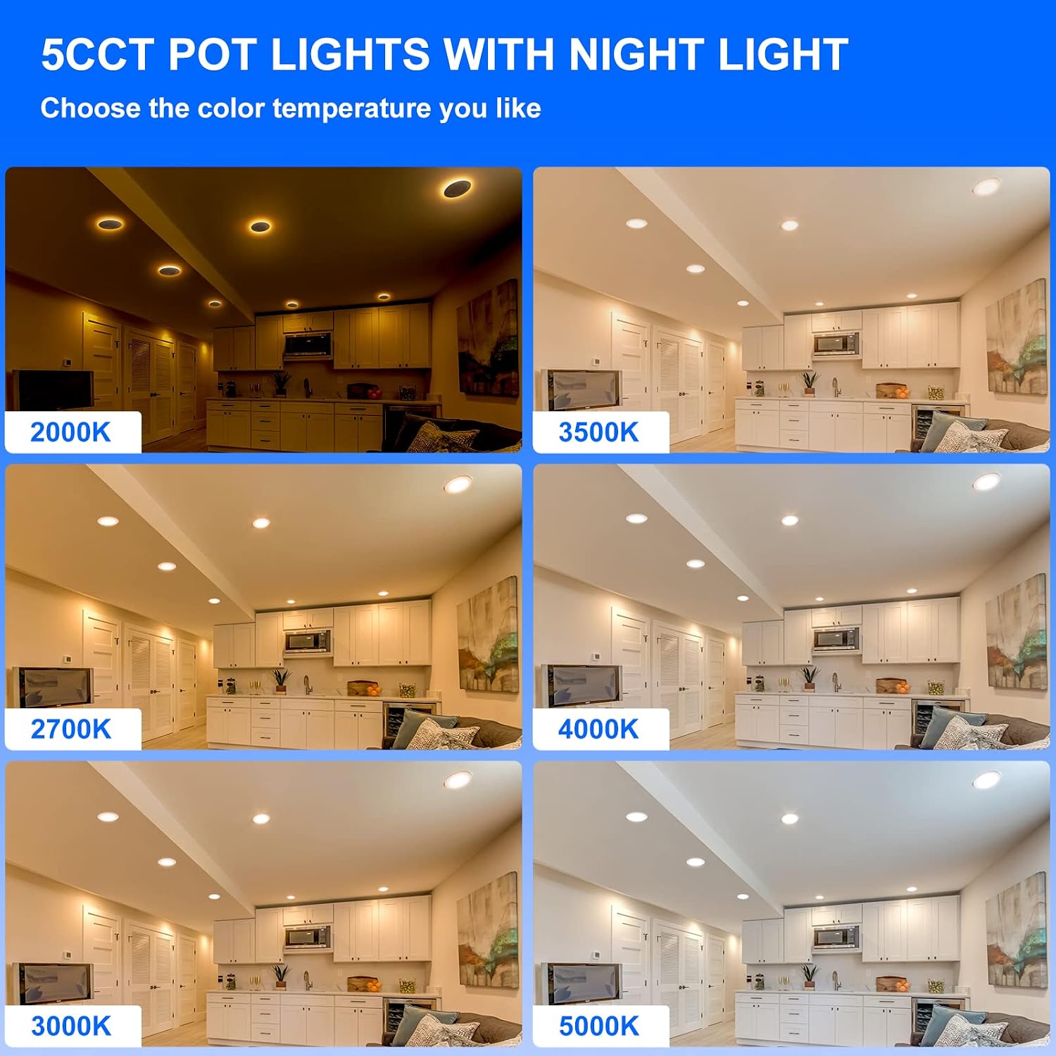 Detalle 2 de INCARLED INCAR-4IN-9W-4PACK 4-Inch LED Recessed Lights with Night Light