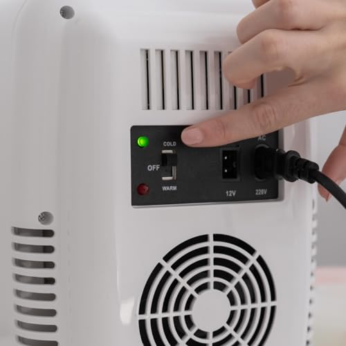 Detalle de Flamingueo Nevera Pequeña 4L: mini frigorífico 12V/220V con frío y calor para cosméticos y bebidas