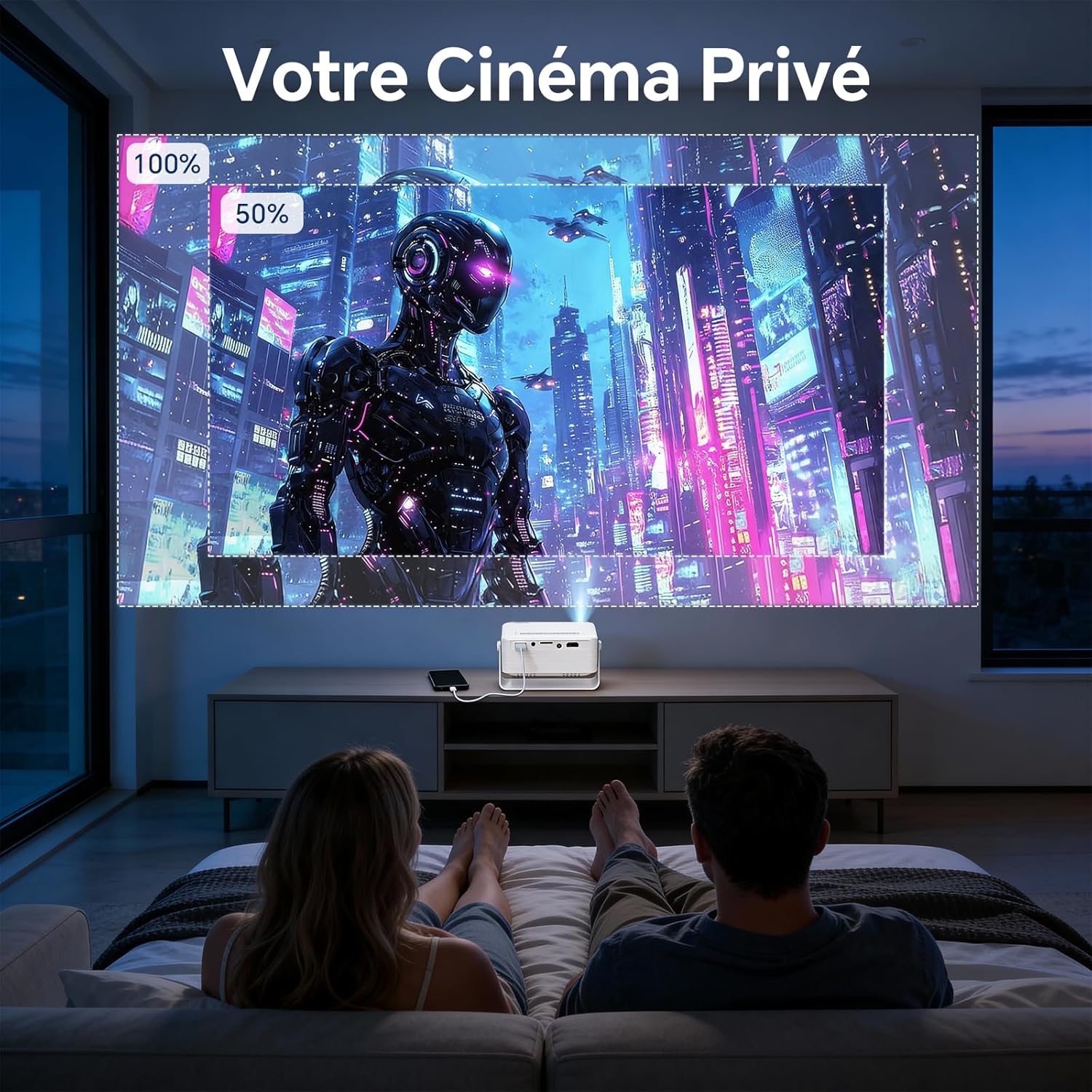 Thumbnail 1 de WOLFANG Vidéoprojecteur Portable Mini 1080P