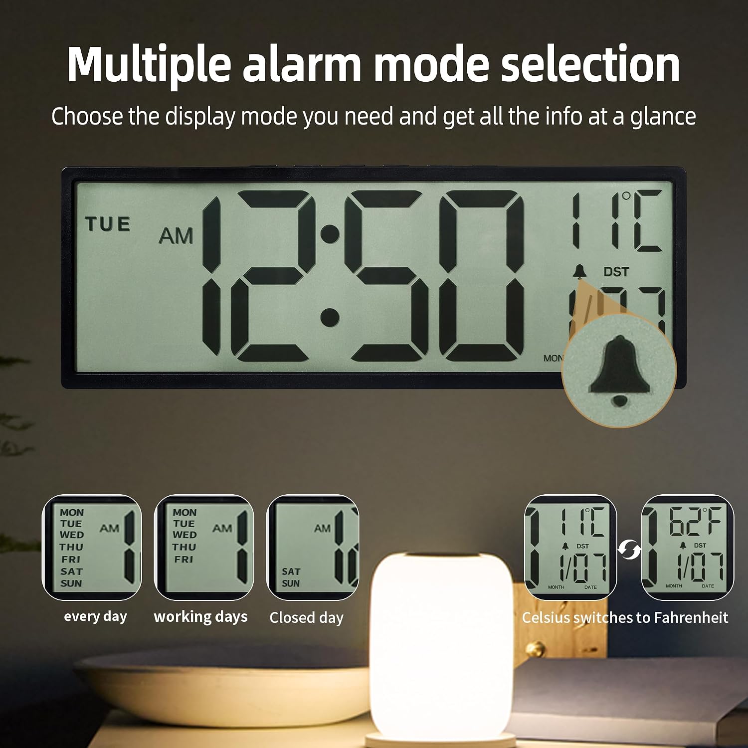 Thumbnail 1 de LEIKE digital wall clock, 15-inch