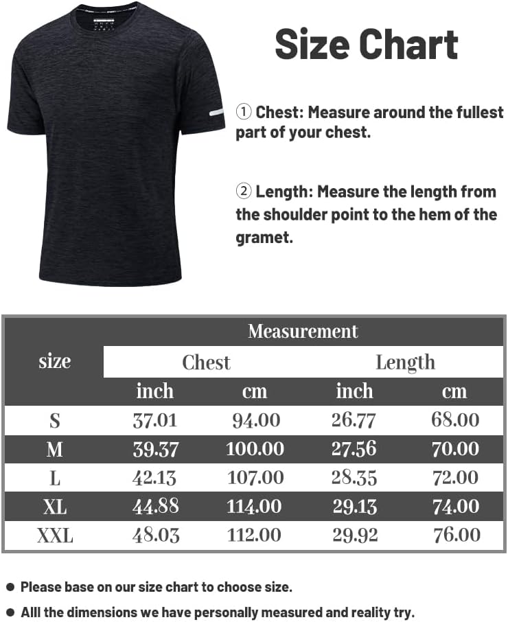 Detalle de KEFITEVD T-Shirt à Séchage Rapide pour Hommes – Hauts Légers et Respirants (Manches Courtes)