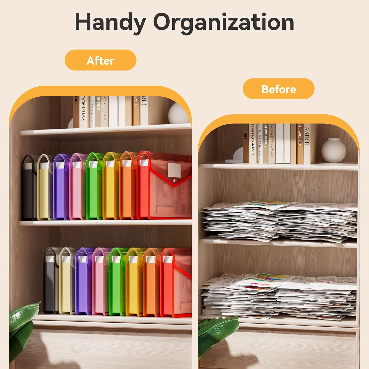 Thumbnail 5 de ABC life Plastic Wallets A4 – 8 Pcs Large-Capacity Document Folders in Assorted Colours