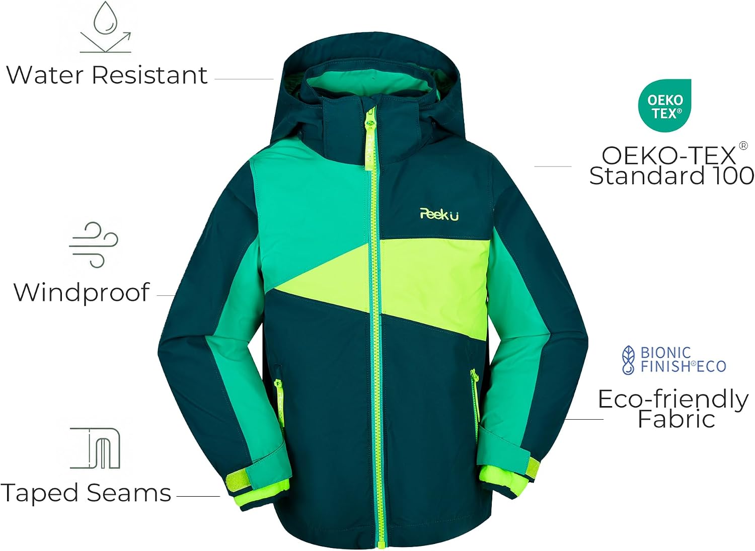 Thumbnail 4 de PEEKU Kids 3-in-1 Jacket with Detachable Fleece, Water-Resistant Shell