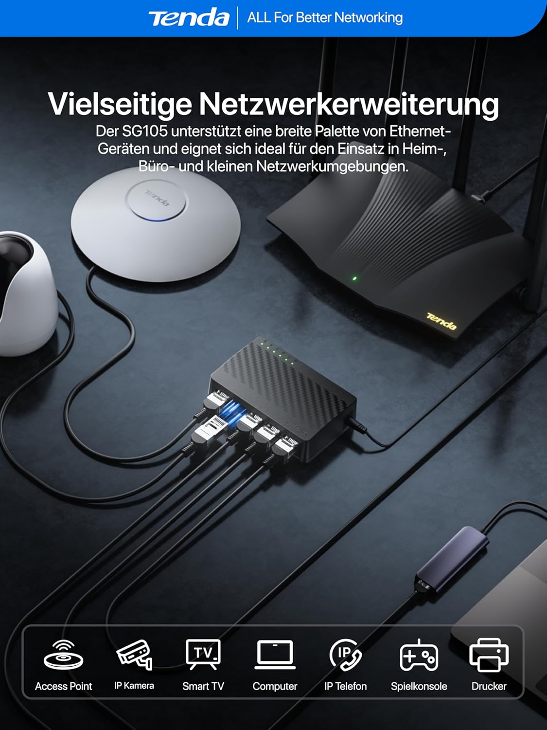 Thumbnail 6 de Tenda SG105 5‑Port Gigabit Switch 📡