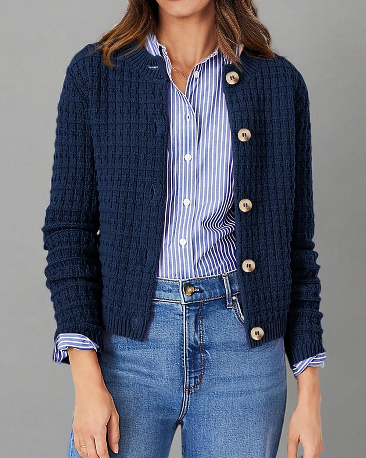 Thumbnail 6 de PRETTYGARDEN Knit Cardigan Sweater S