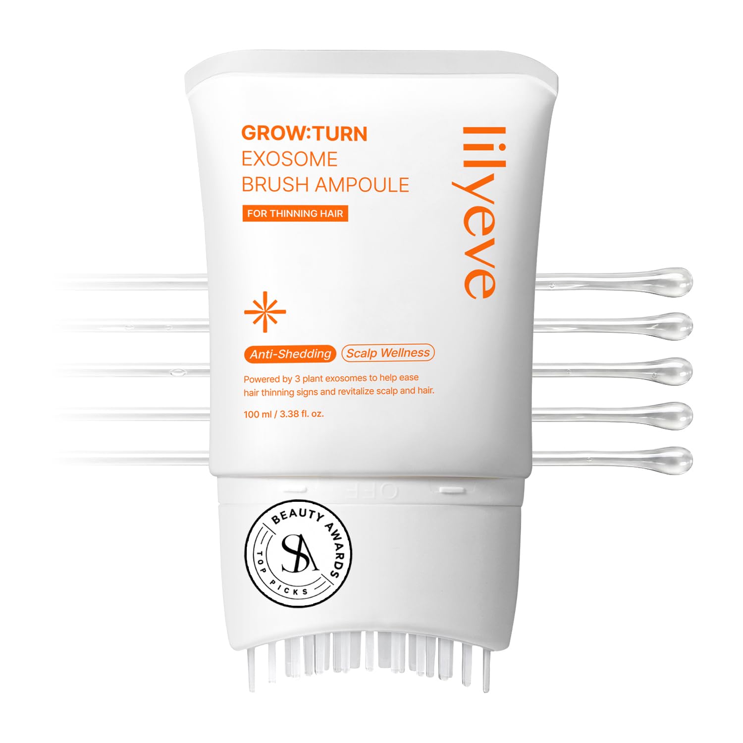 Detalle de lilyeve GROWTURN Exosome Hair Growth Serum with Built-In Brush, 3.38 fl oz