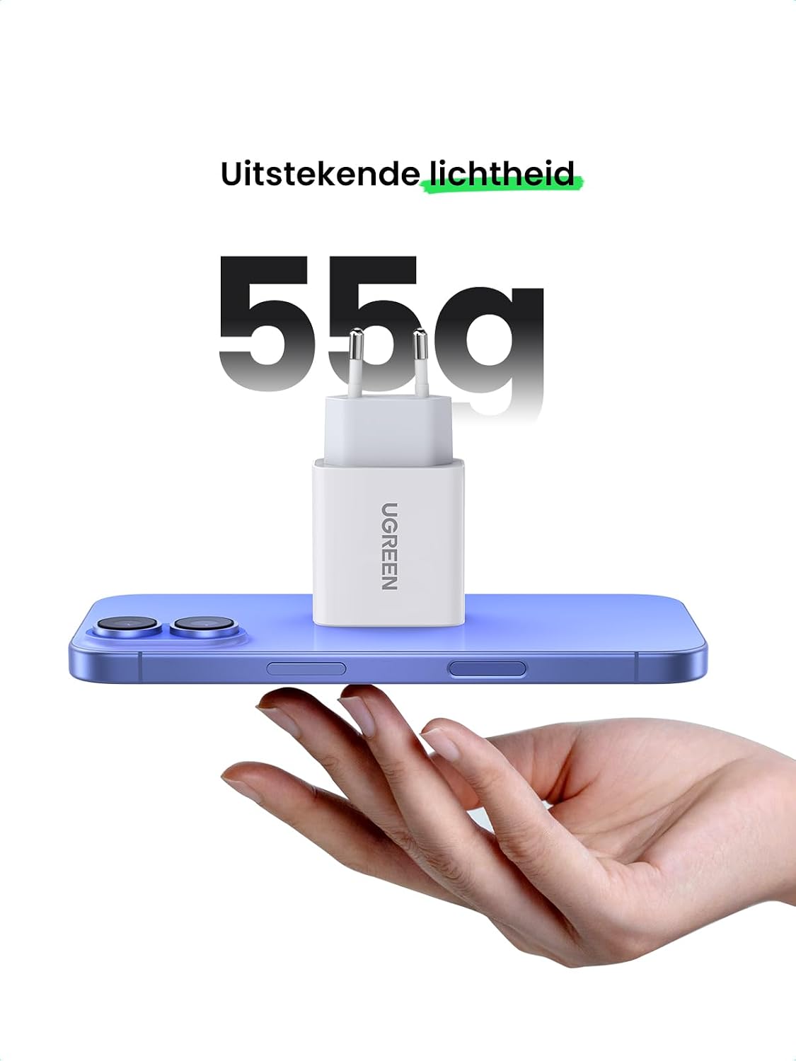 Thumbnail 6 de UGREEN 20W USB-C-oplader met PD 3.0, één poort en compact ontwerp