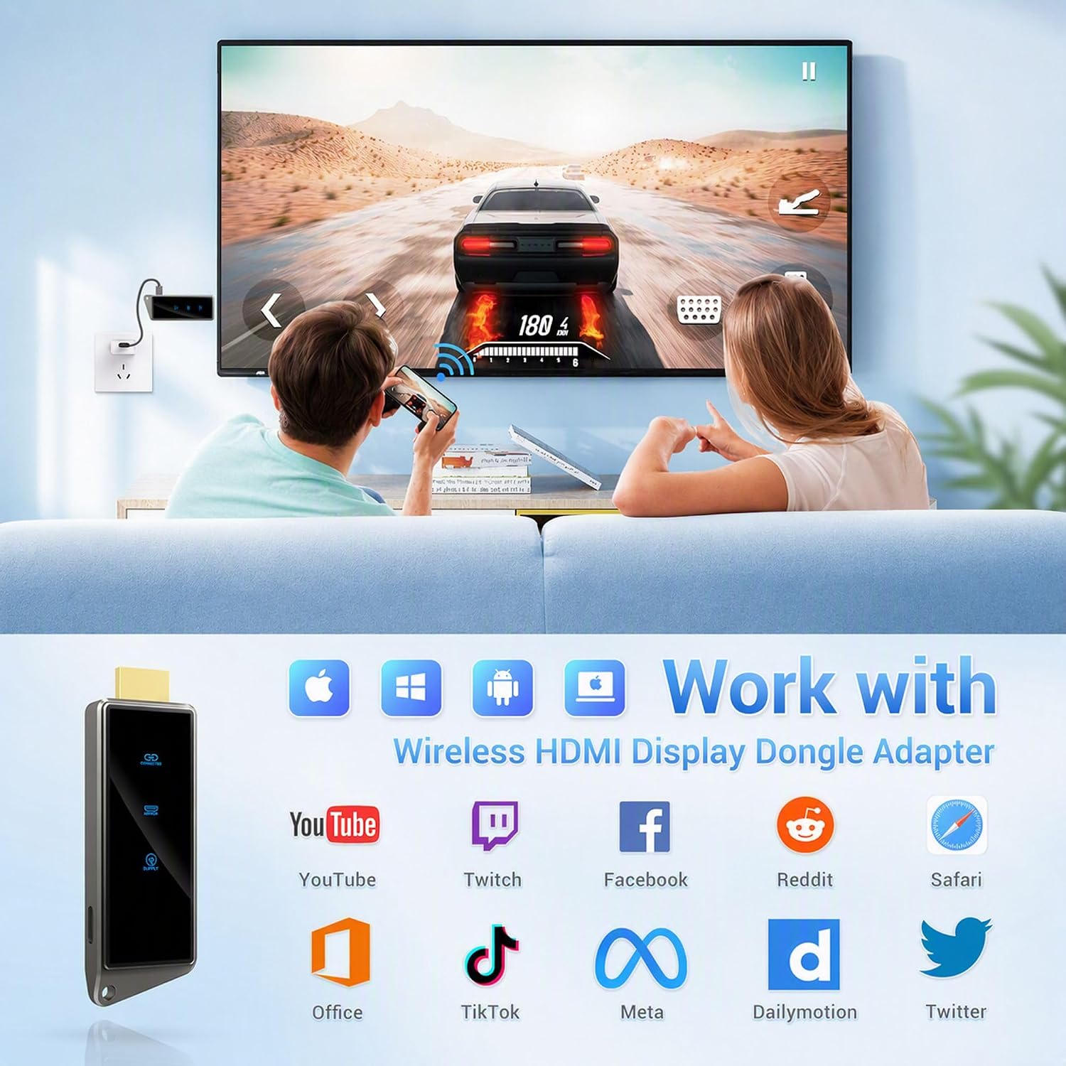 Detalle 1 de Wireless HDMI Display Dongle 4K