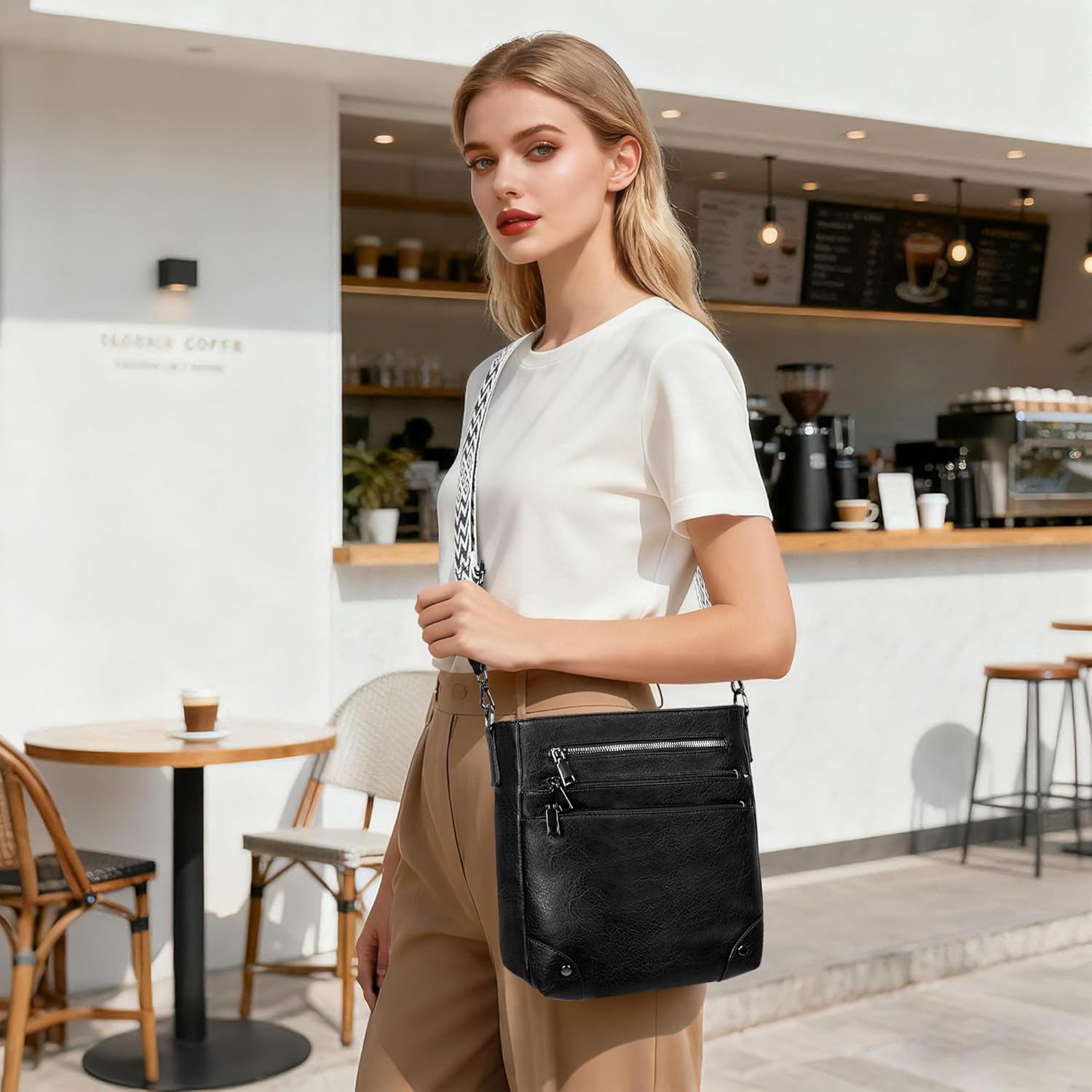 Thumbnail 1 de TANTOMI Umhängetasche für Damen – Handtasche aus PU-Leder mit mehreren Fächern und verstellbarem Schulterriemen