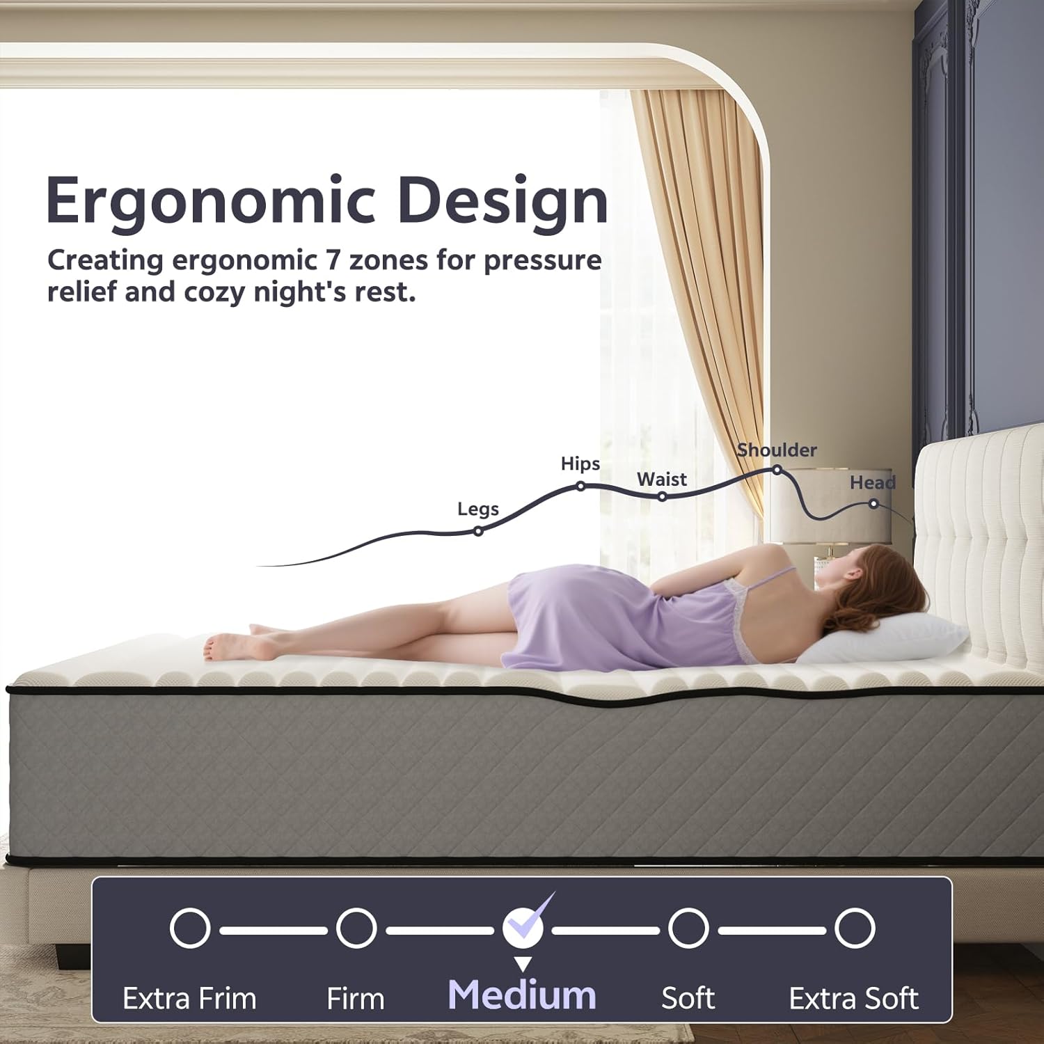 Thumbnail 2 de Matoresu 25CM Double Hybrid Mattress with Cooling Gel Memory Foam (135x190x25CM) – medium firm