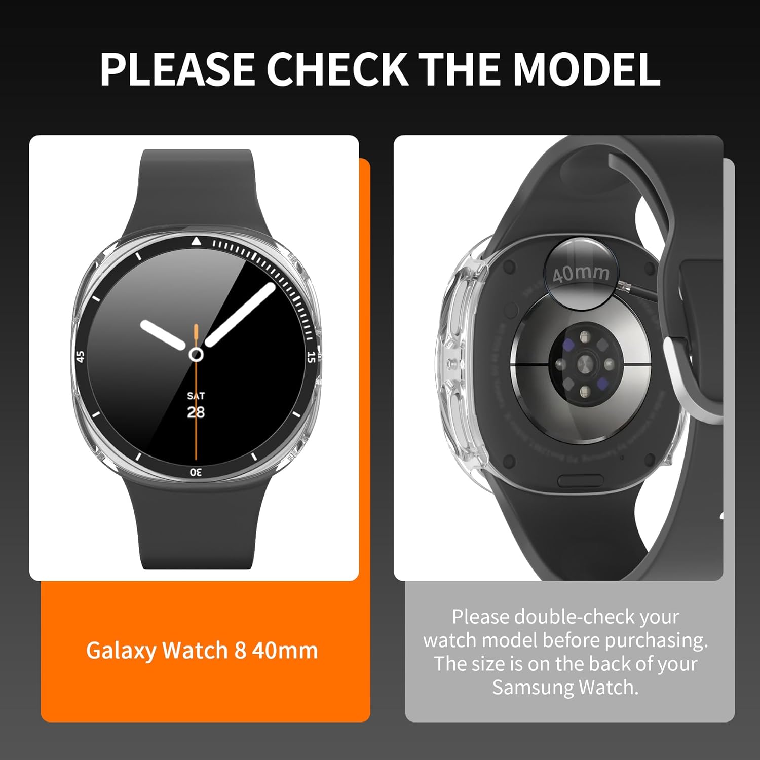 Thumbnail 1 de 2-Stück Schutzhülle mit Displayschutzfolie für Samsung Galaxy Watch 8 40mm – 360° Rundumschutz