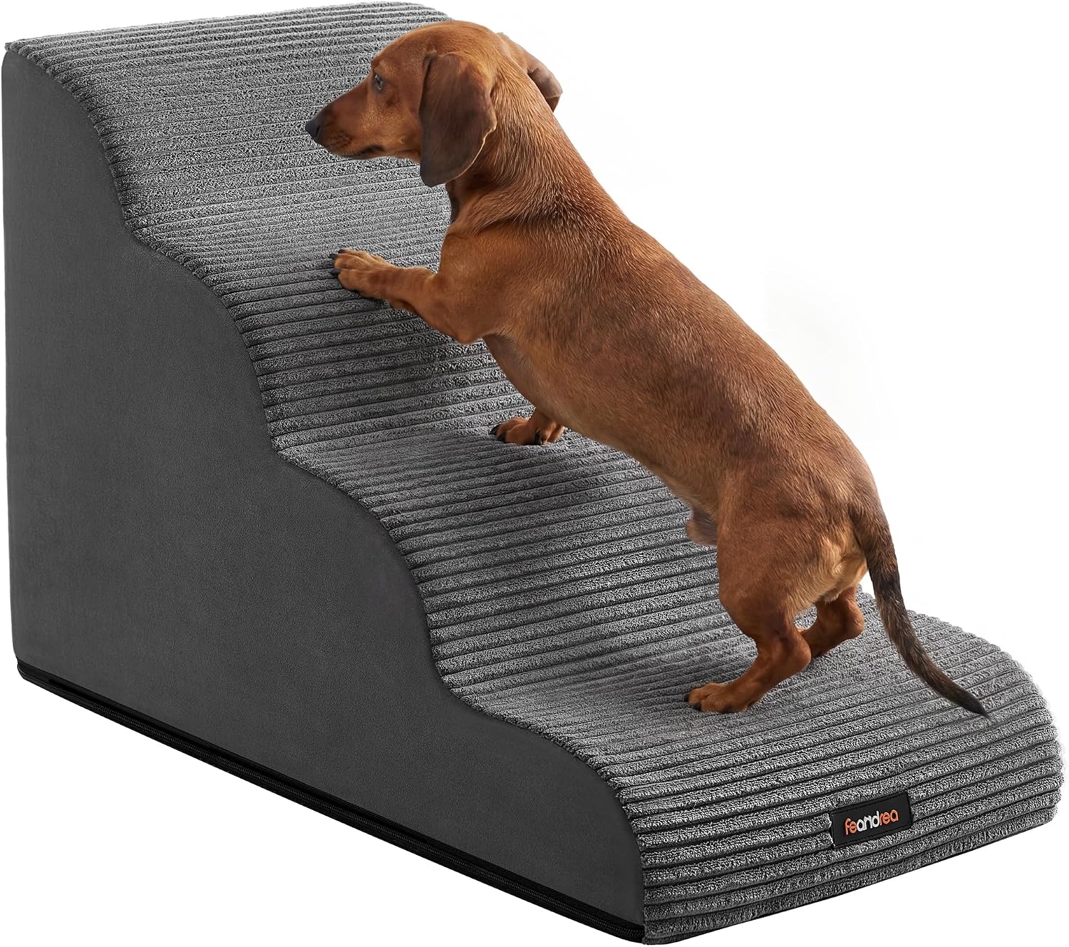 Thumbnail 6 de Feandrea Escalier pour chien à 4 marches, pente douce, housse amovible lavable, imperméable avec grip (gris tourterelle PPS004G01)