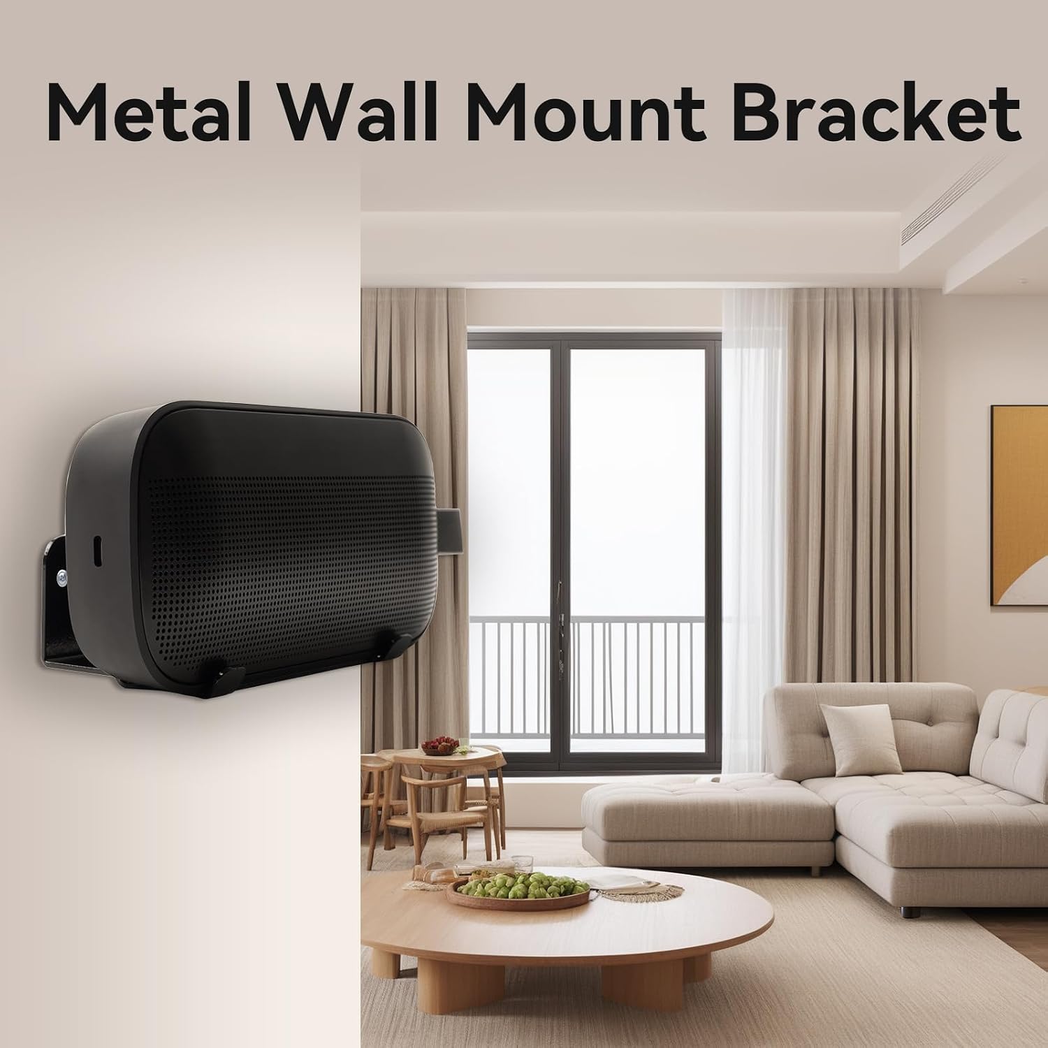 Detalle de Shinar Metal Wall Mount for SoundLink Flex 2024 and SoundLink Max — Wall Bracket with Cable Management (Black)