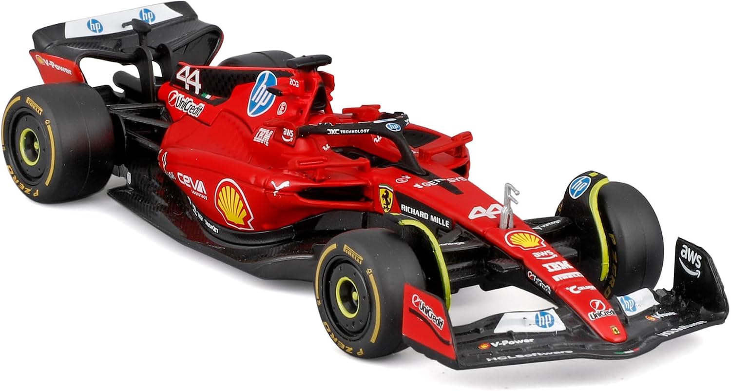 Detalle 2 de Bburago Ferrari SF-23 "The First Lap" Test Fiorano 2024 #44 Lewis Hamilton – Modello diecast 1:43
