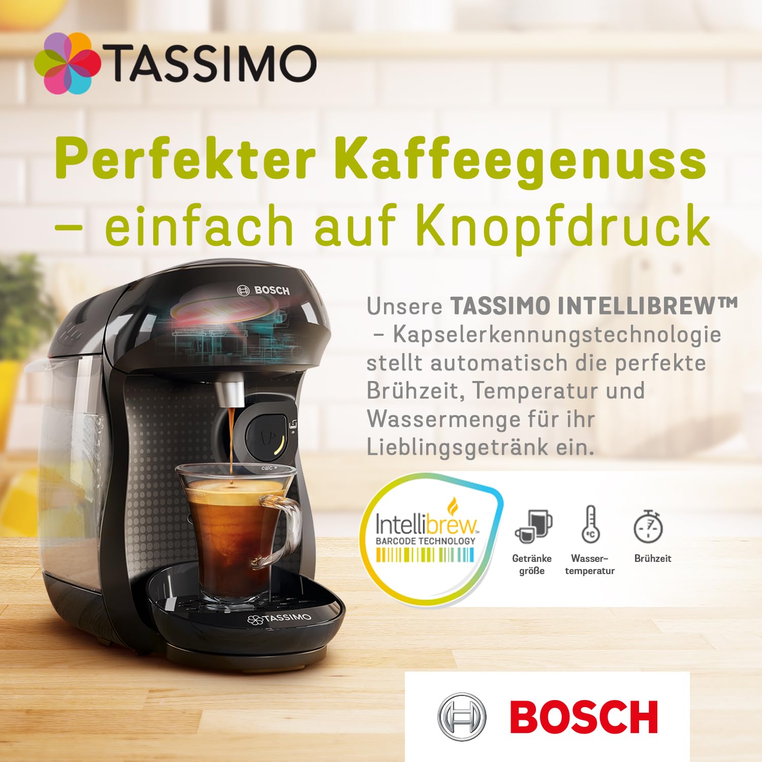Detalle 2 de Jacobs Caffè Crema Classico - Tassimo Kapseln, 5 x 16 Pads (80 Kaffeekapseln)