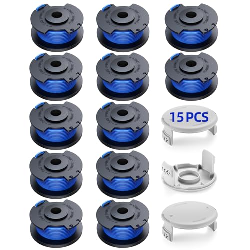 Detalle de Bobines de rechange YWTESCH 1,65 cm pour Ryobi One+ (18V/24V/40V) – Pack 12 + 3 caps