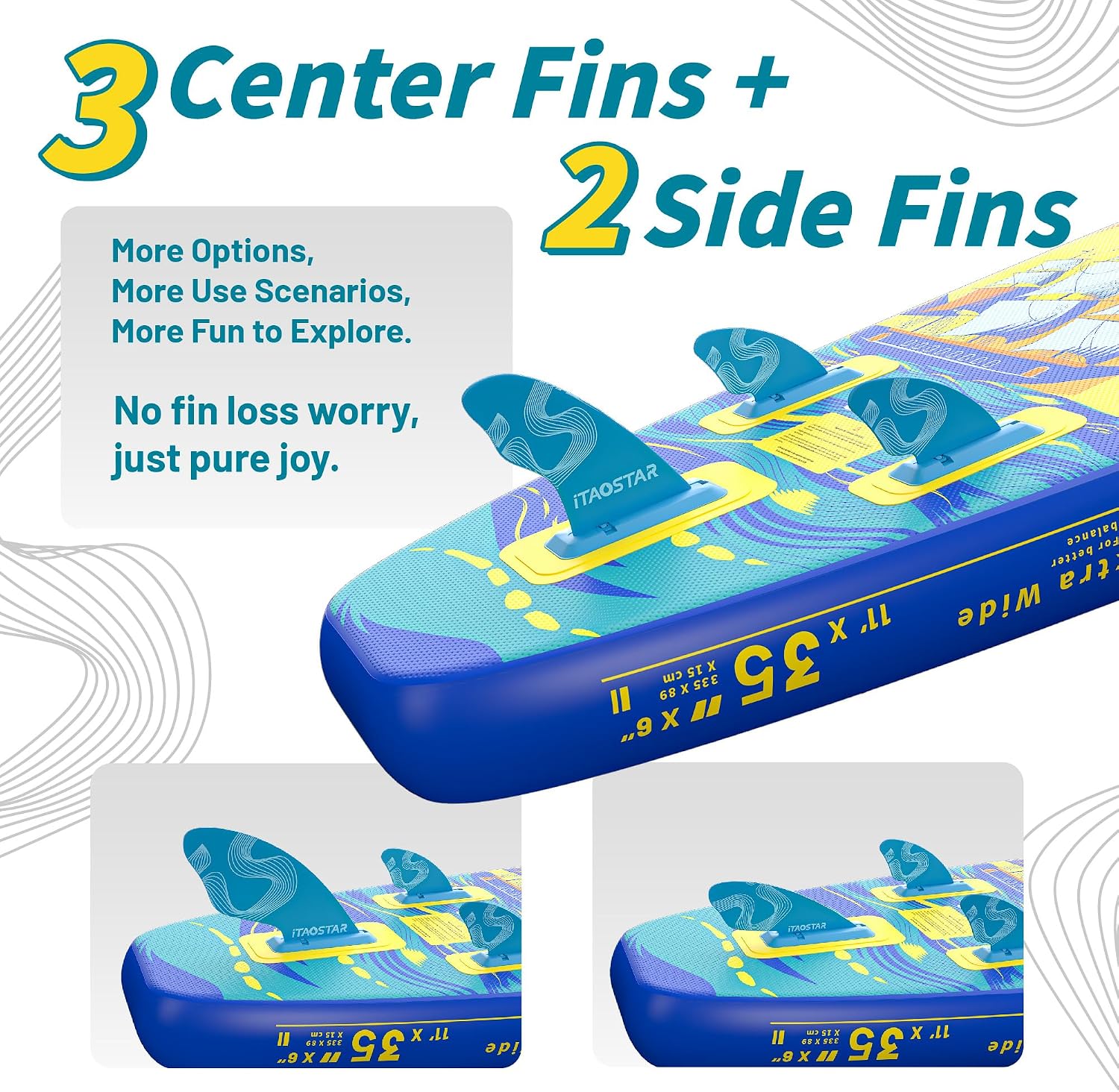 Detalle de iTAOSTAR Journey 11'6" Extra Wide Inflatable SUP: All-in-One Family Adventure Board