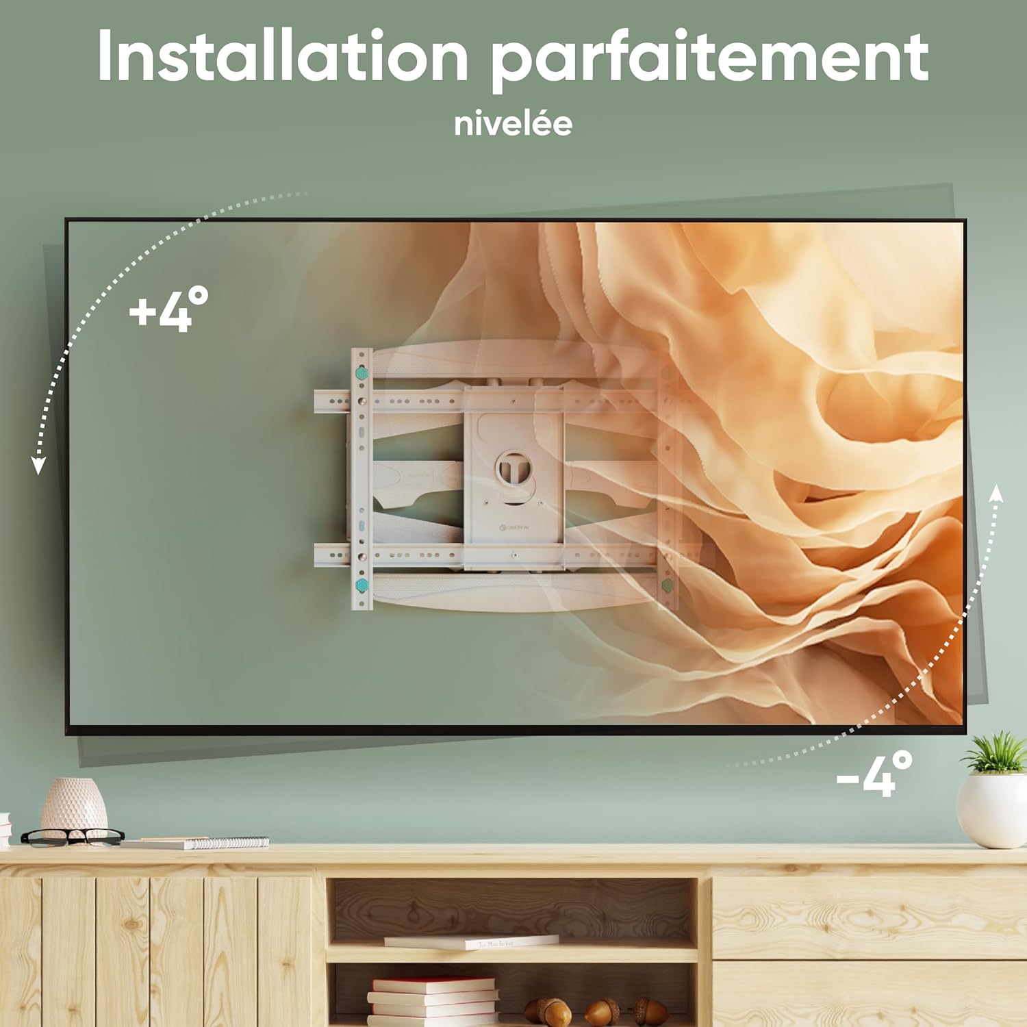 Thumbnail 4 de ONKRON Support Mural TV M6L-W orientable et inclinable (40 à 75 pouces) blanc