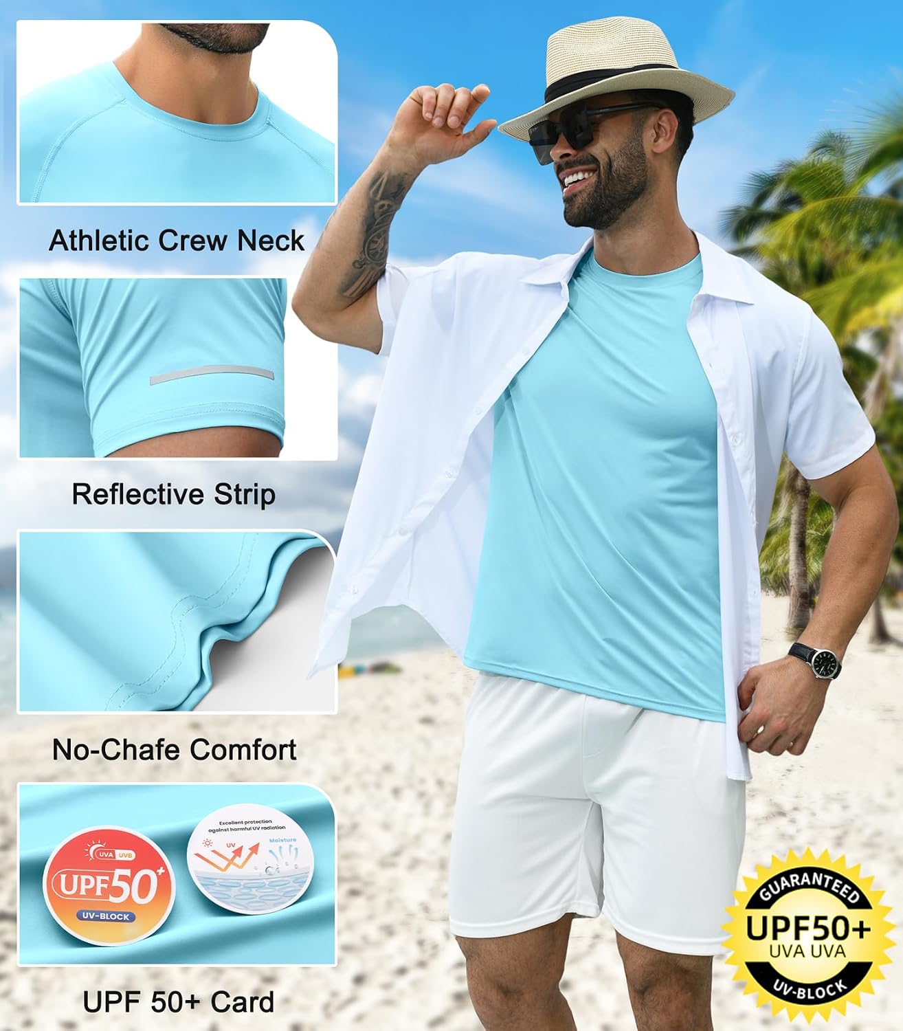 Thumbnail 4 de Boyzn 1–3 Pack Men's Rash Vest with UPF 50+ Sun Protection