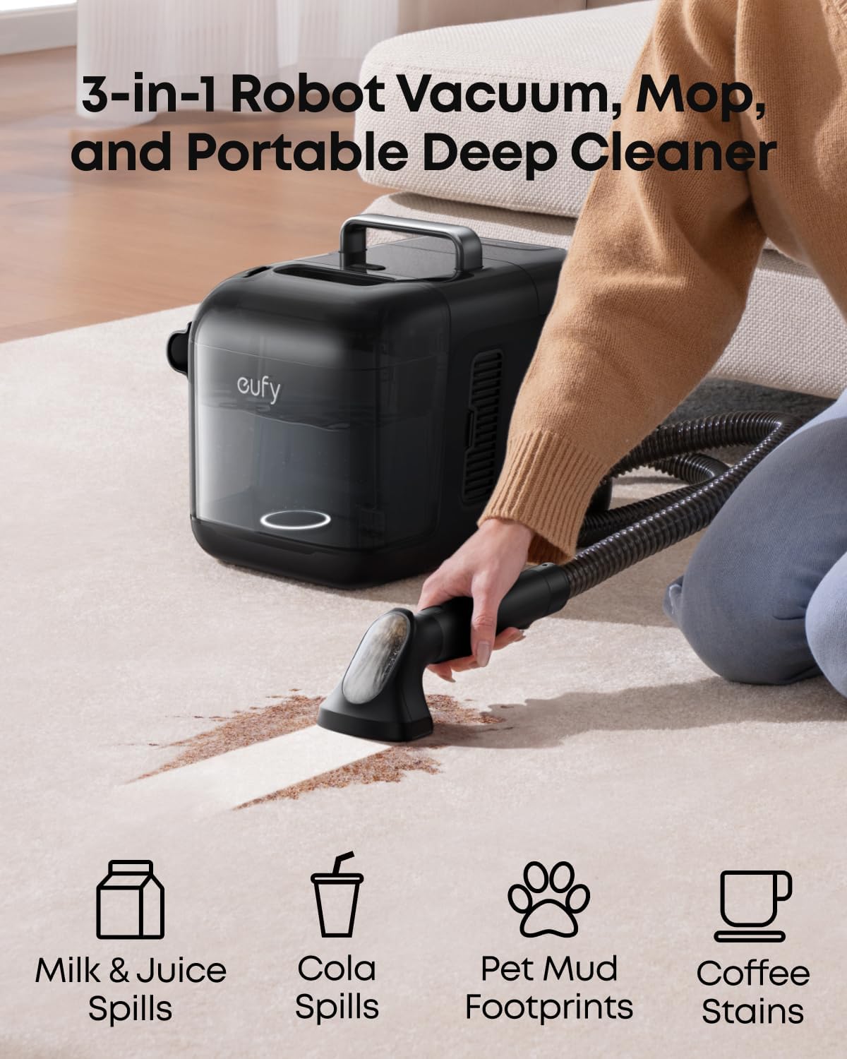 Thumbnail 2 de eufy E28 Omni Robot Vacuum Cleaner with Mop (Renewed) — All-in-One Deep Cleaner for Carpets and Hard Floors
