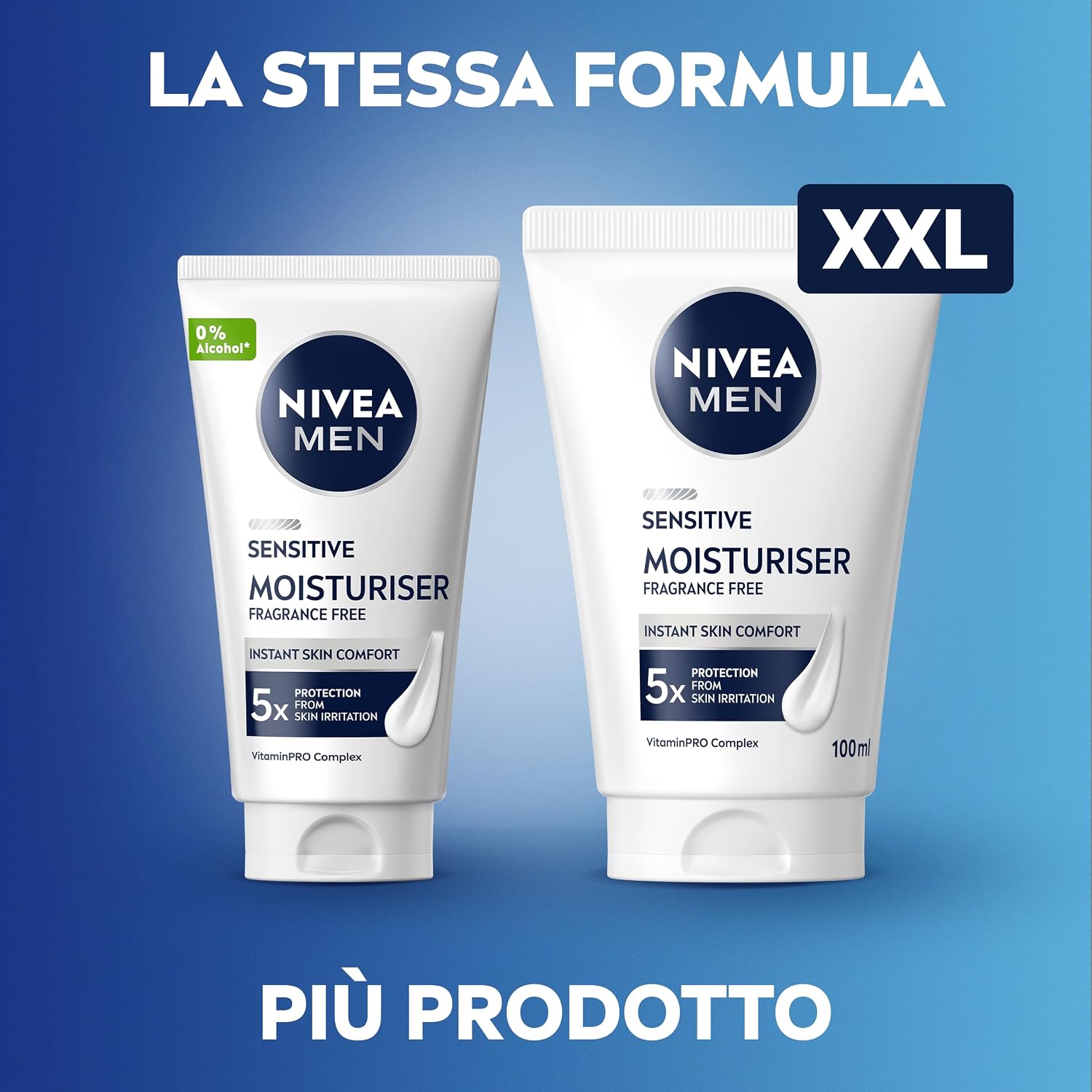 Detalle de NIVEA MEN Sensitive Crema Idratante XXL 100 ml: maxi formato senza profumo per pelli sensibili