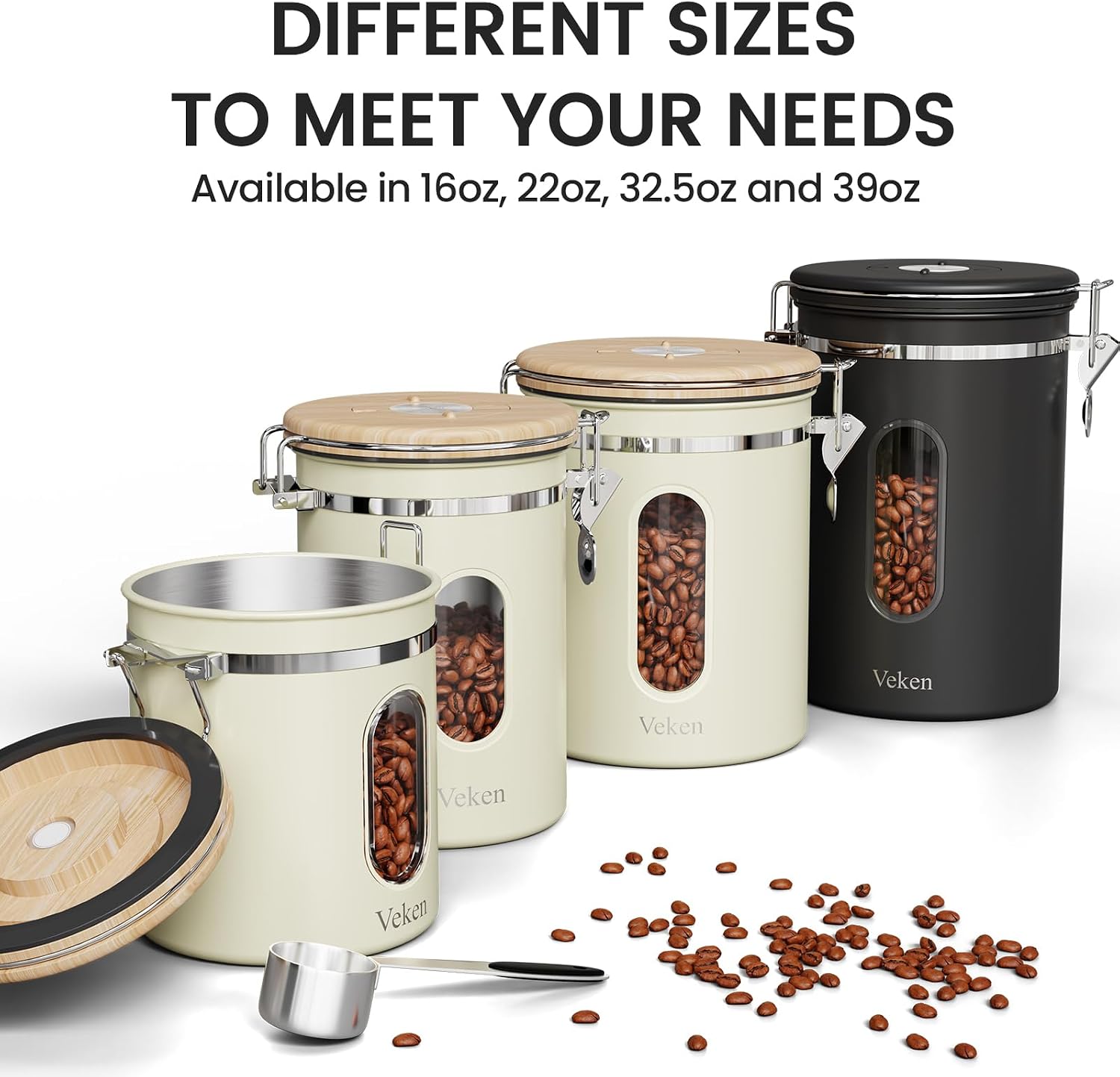 Thumbnail 6 de Veken Coffee Sugar Canister 16OZ