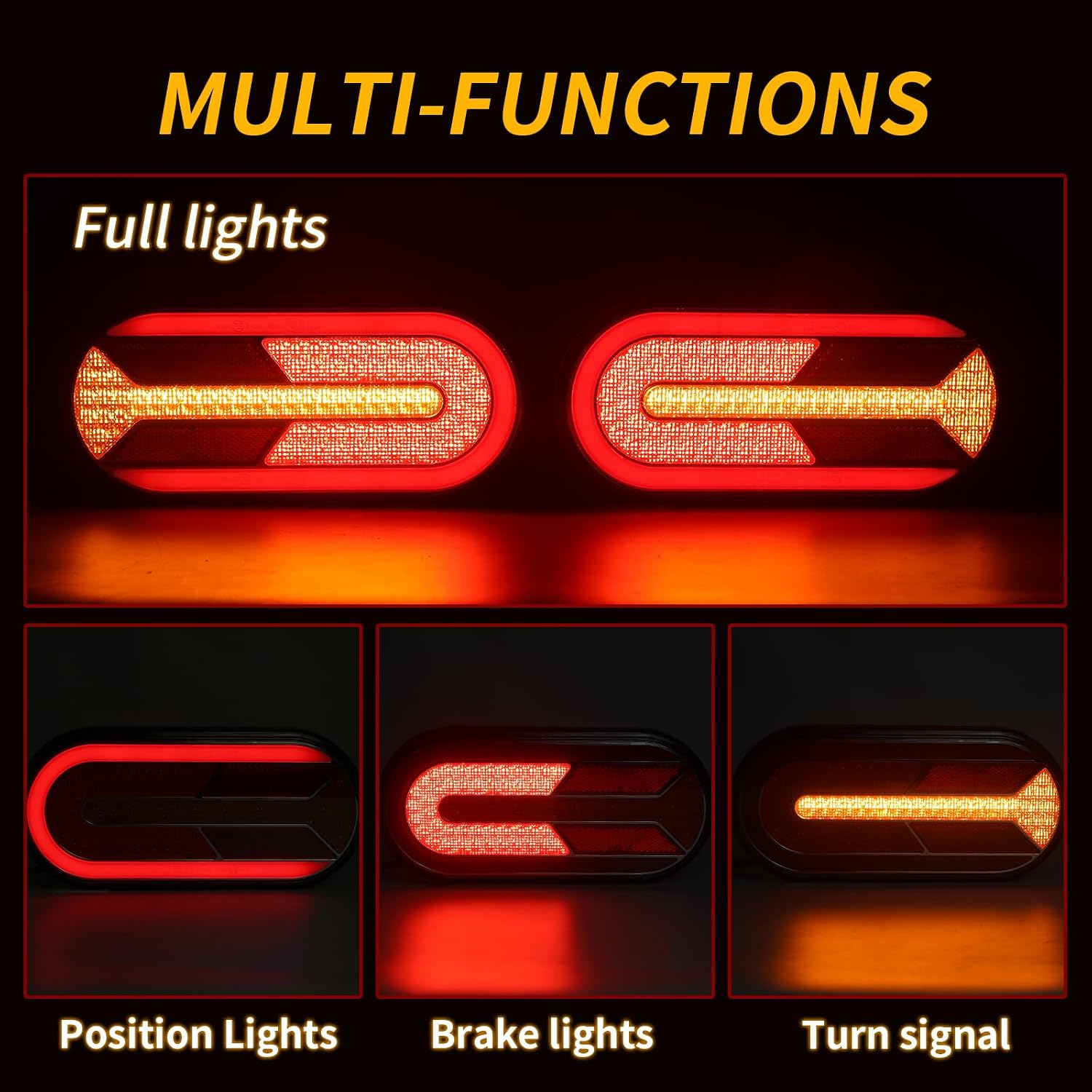 Thumbnail 4 de AOHEWEI 12/24V LED Rear Trailer Lights – 2 Pack