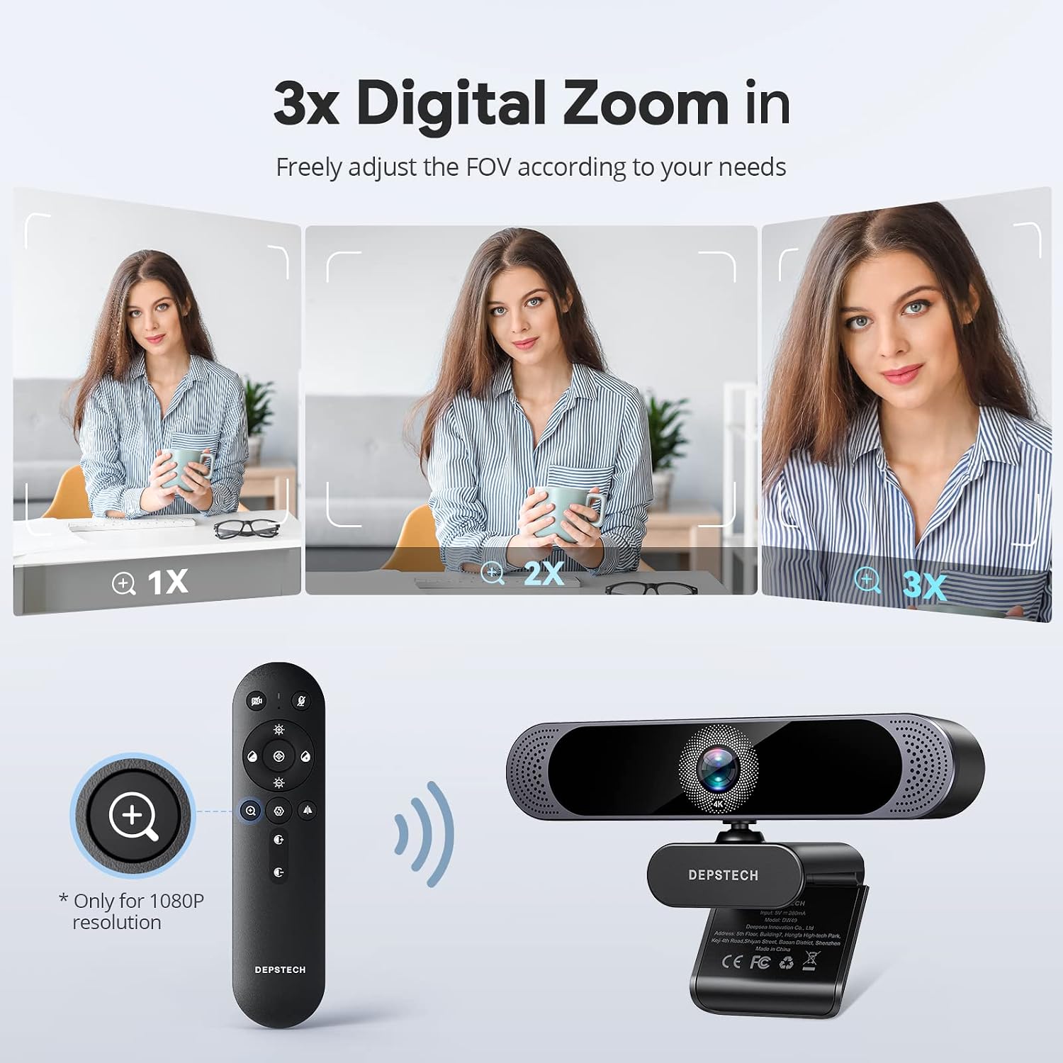 Detalle de DEPSTECH 4K Webcam 1/2.55" Sony sensor