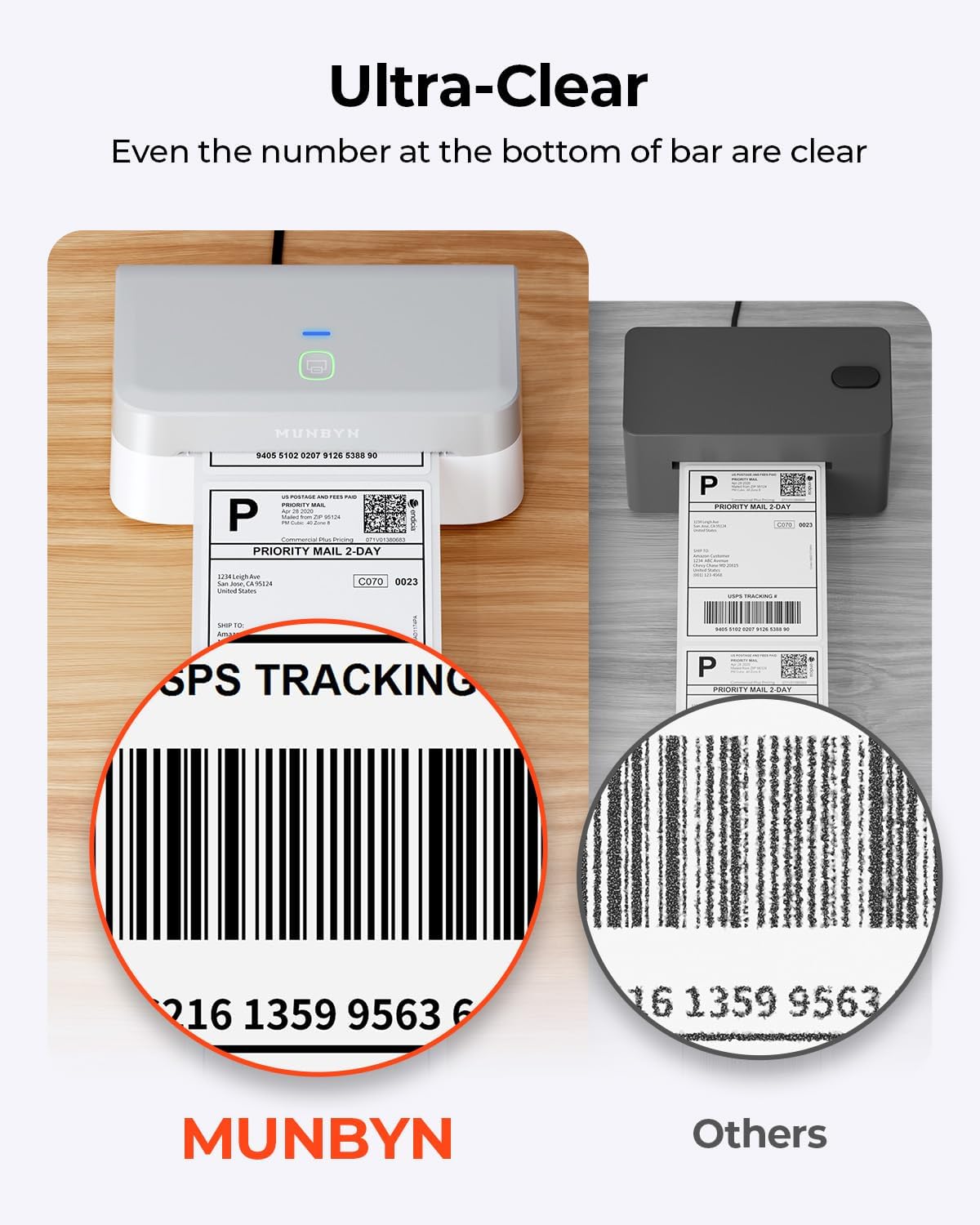 Detalle 2 de MUNBYN Bluetooth 4x6 Thermal Label Printer