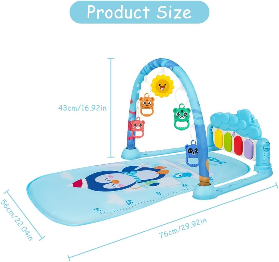 Thumbnail 1 de AOMIG Baby Play Mat: Piano Gym with Lights and 5 Detachable Toys
