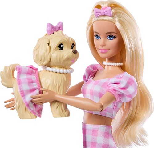 Thumbnail 3 de Barbie Twinning Looks: Muñeca con perrito y conjunto vichy rosa a juego