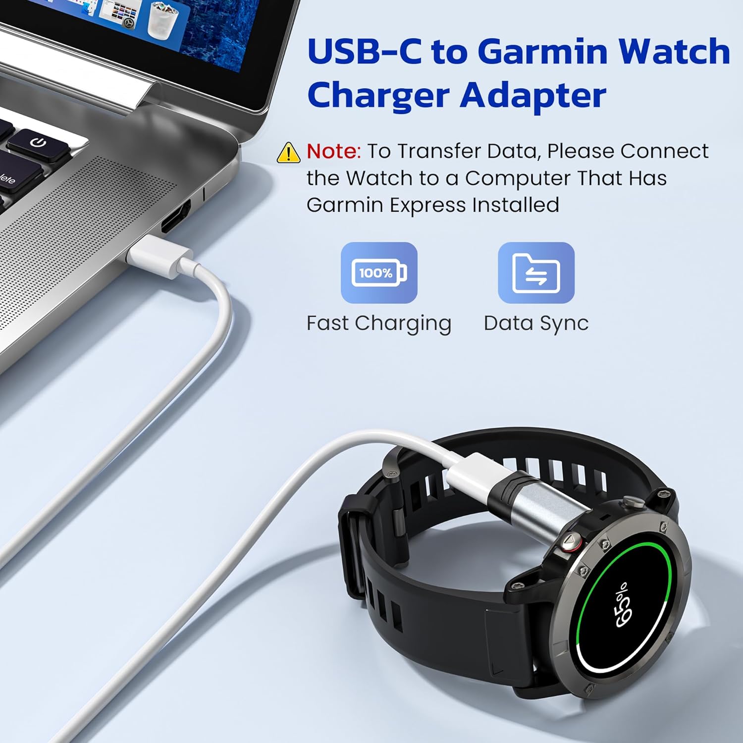Thumbnail 1 de RUXELY USB-C to Garmin Watch Charger Adapter 4-Pack: Convert Any USB-C Cable for Garmin Devices