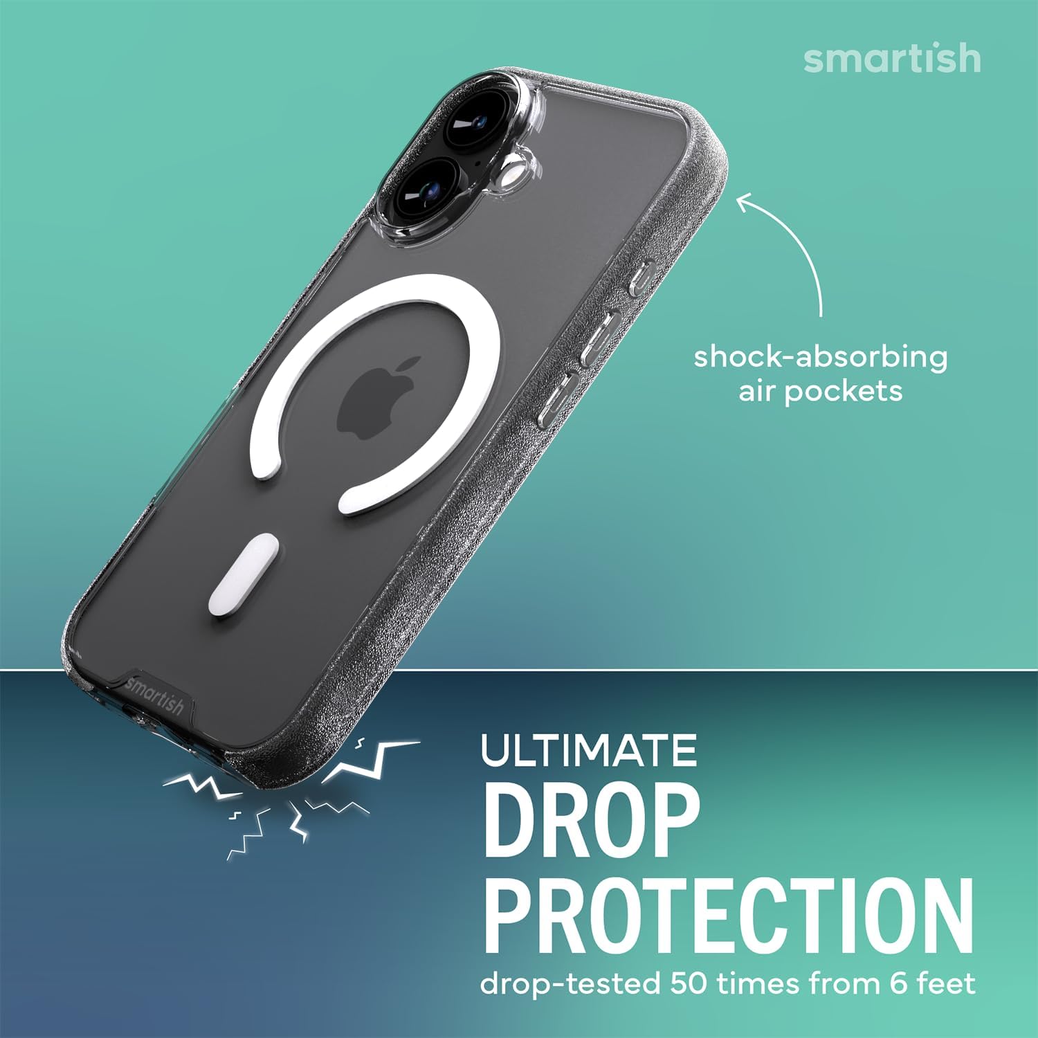 Thumbnail 1 de Smartish iPhone 17 MagSafe Clear Case (Gripmunk) – Slim Anti-Yellowing Protective Cover