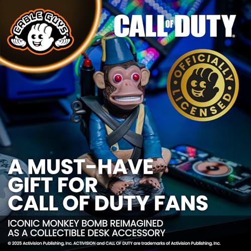 Detalle de Cableguys Call of Duty Monkey Bomb soporte para mando y móvil (figura con sujeción)