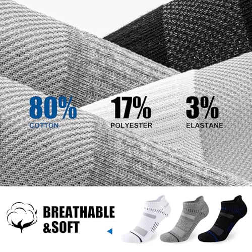 Thumbnail 2 de Niofind calcetines de deporte para hombre (6 pares) cortos amortiguados, algodón transpirable secado rápido